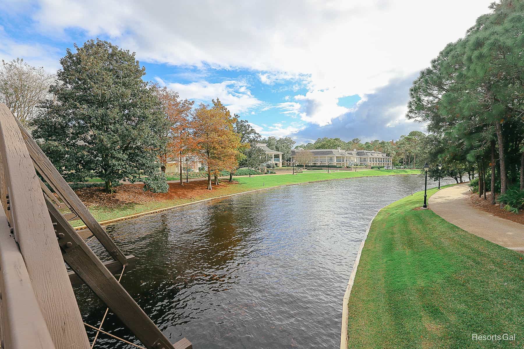 a view from the bridge toward Magnolia Bend on the opposite side of the river 