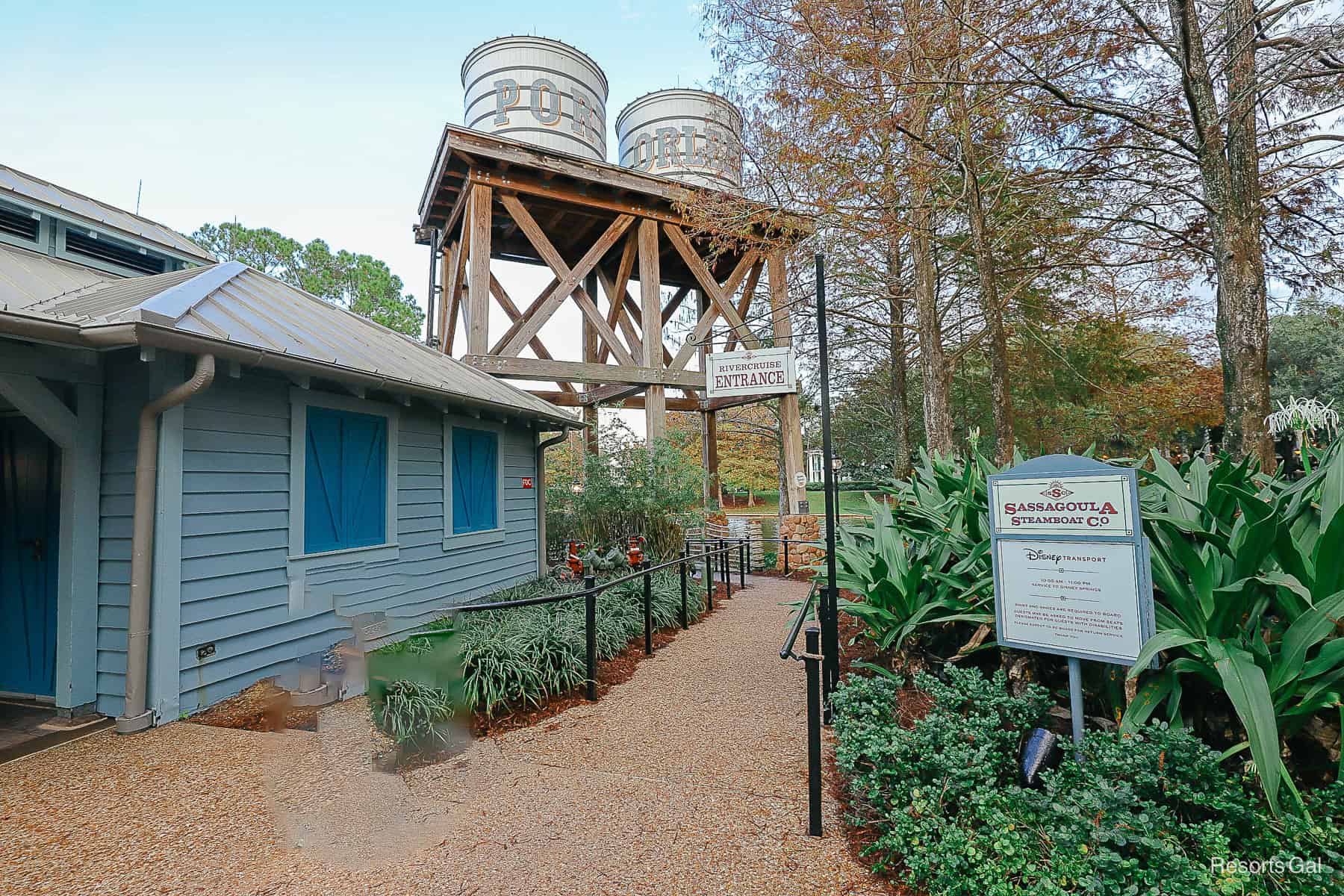 the entrance to the river cruise at Port Orleans Riverside 