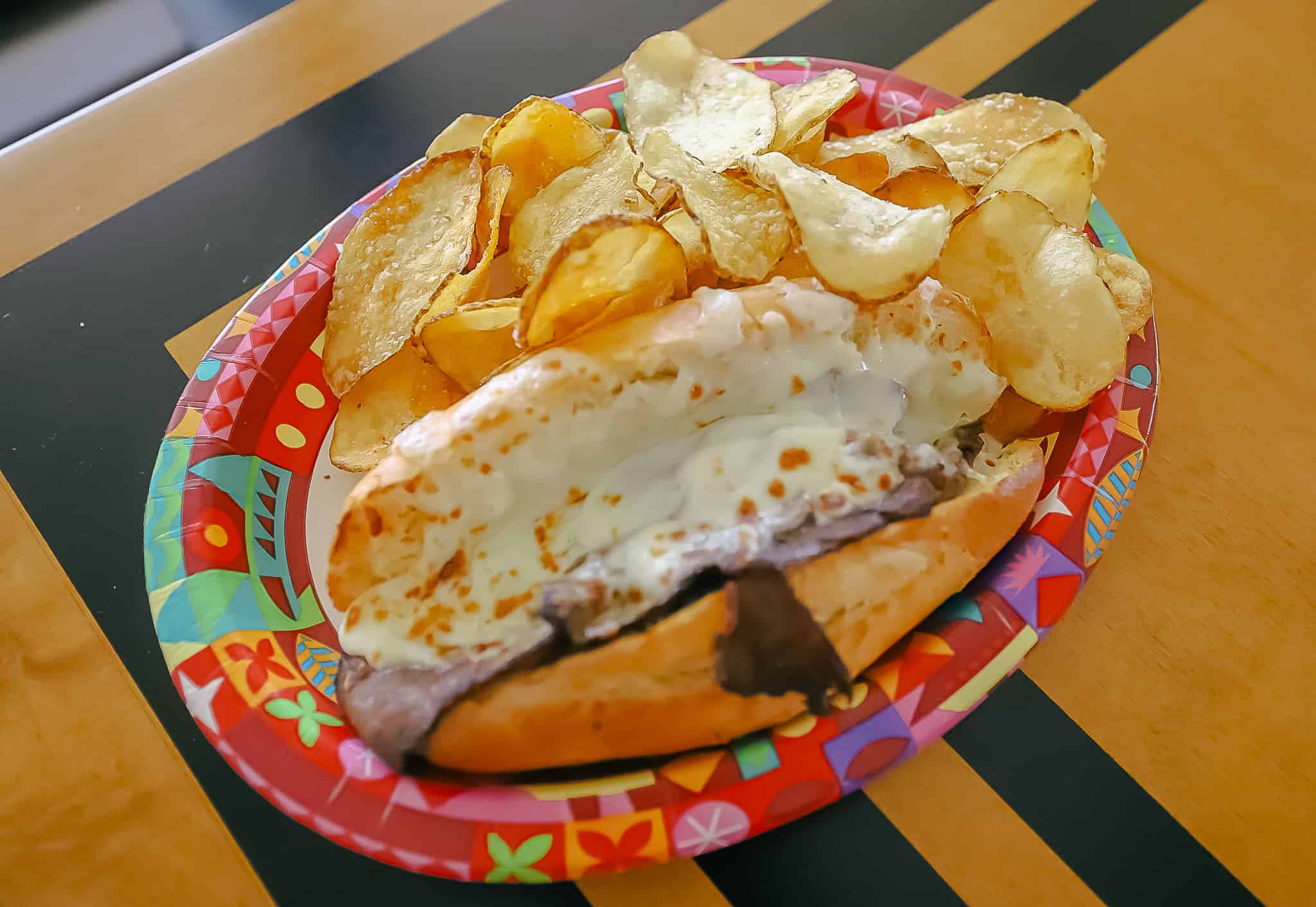 a roast beef and cheese sandwich from French Quarter 