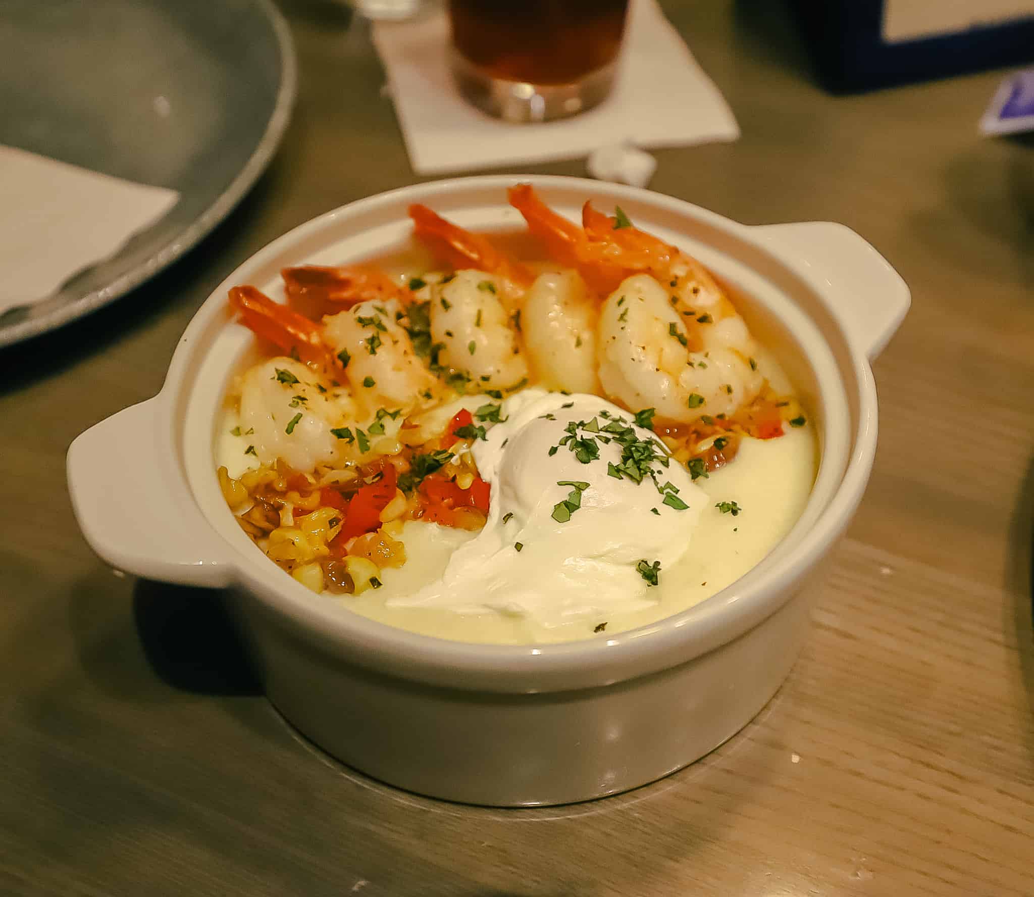 a fun place on shrimp and grits with a poached egg 