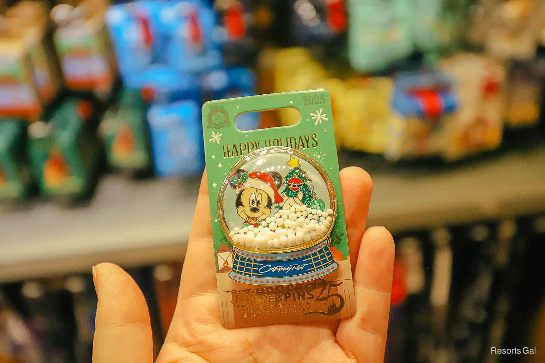 snow globe 2025 resort pin featuring Mickey Mouse at Disney's Contemporary Resort 