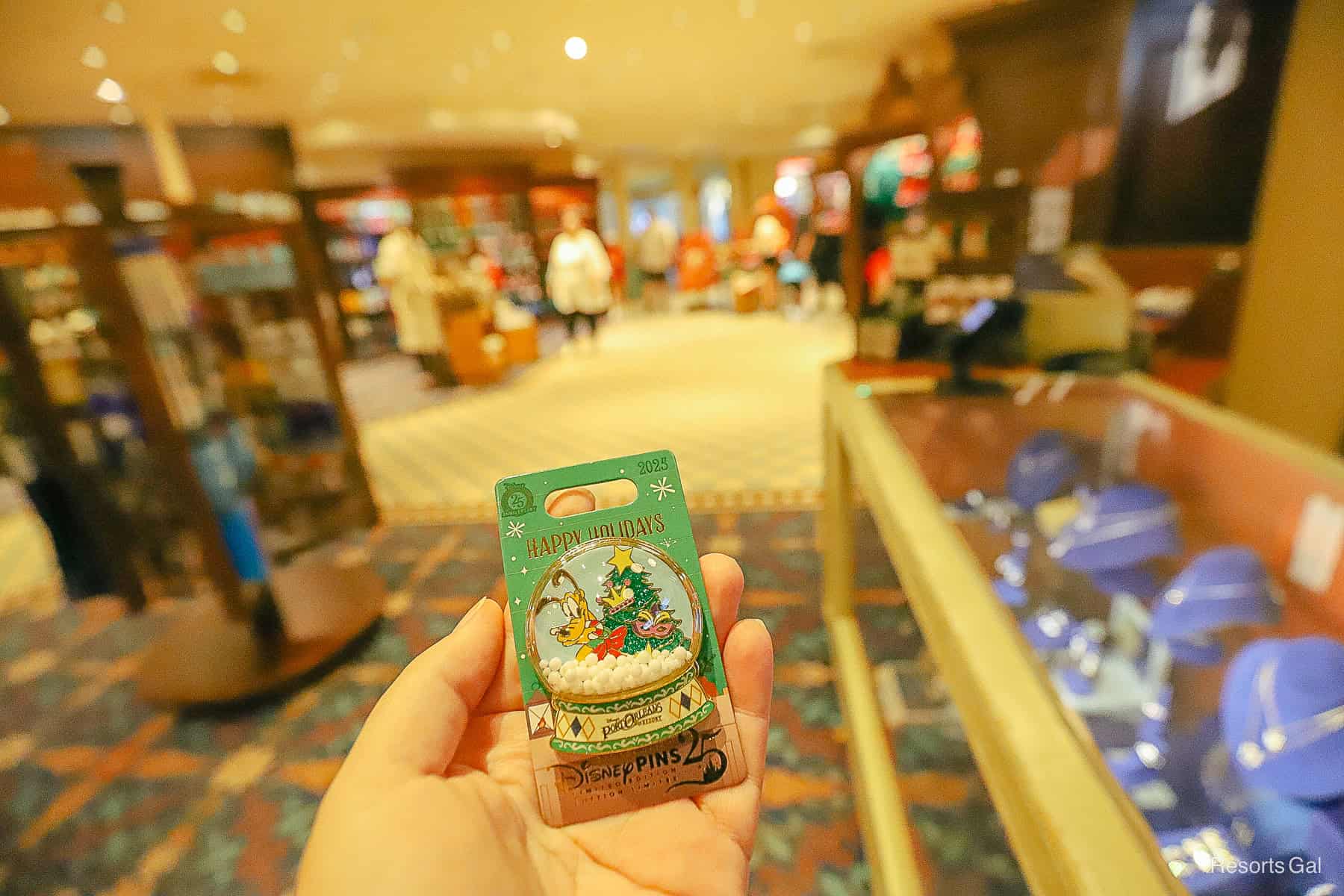 snow globe 2025 resort pin featuring Pluto at Port Orleans Riverside Resort