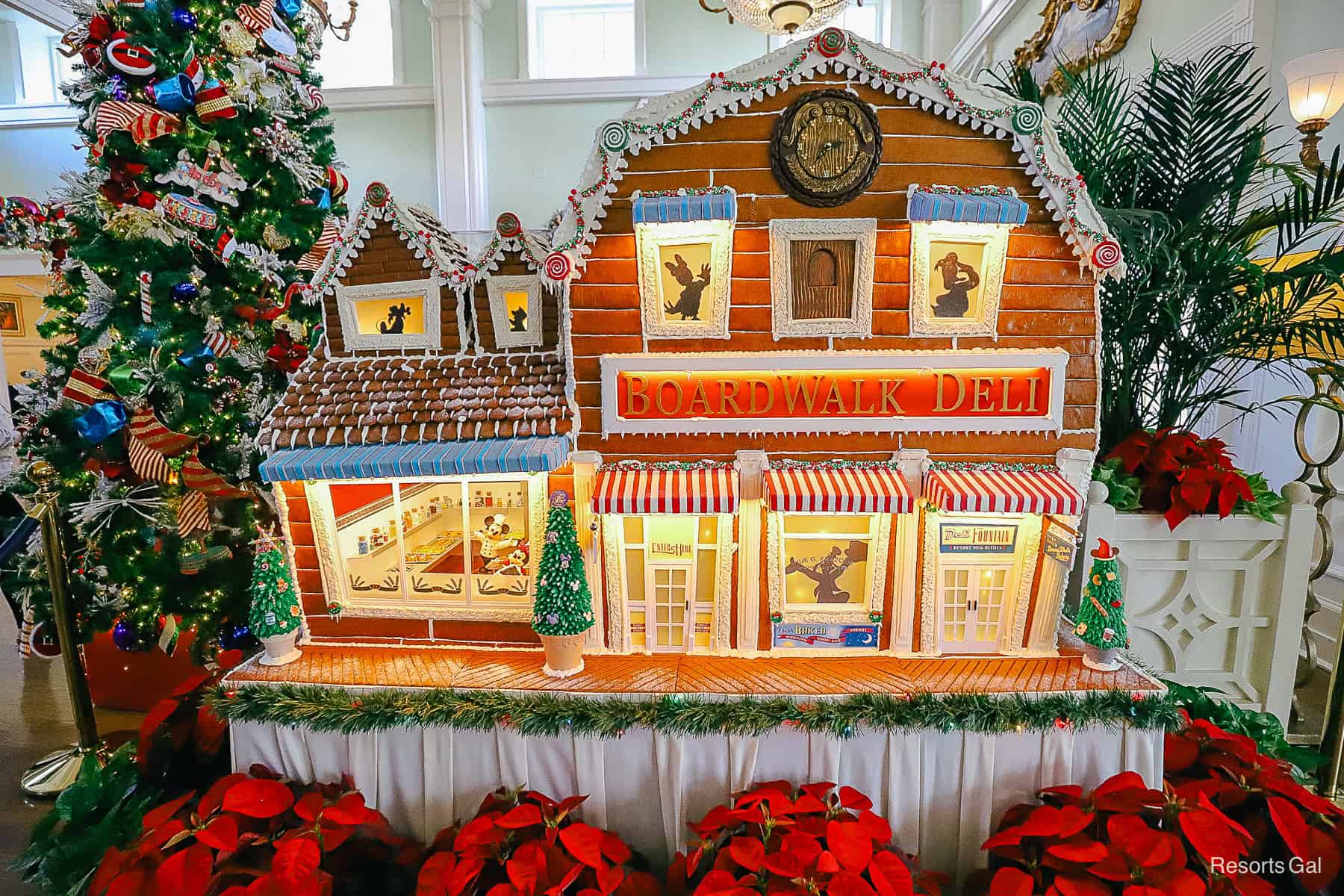 a gingerbread display at Disney's BoardWalk Inn 