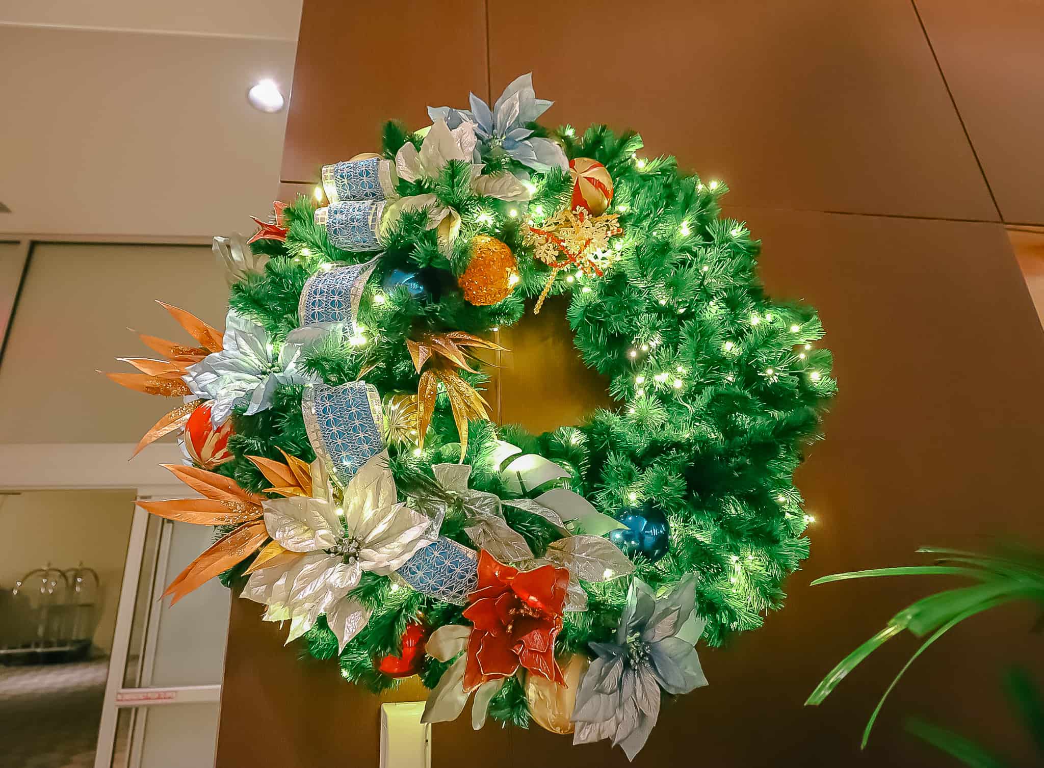 A Christmas wreath at Disney's Contemporary