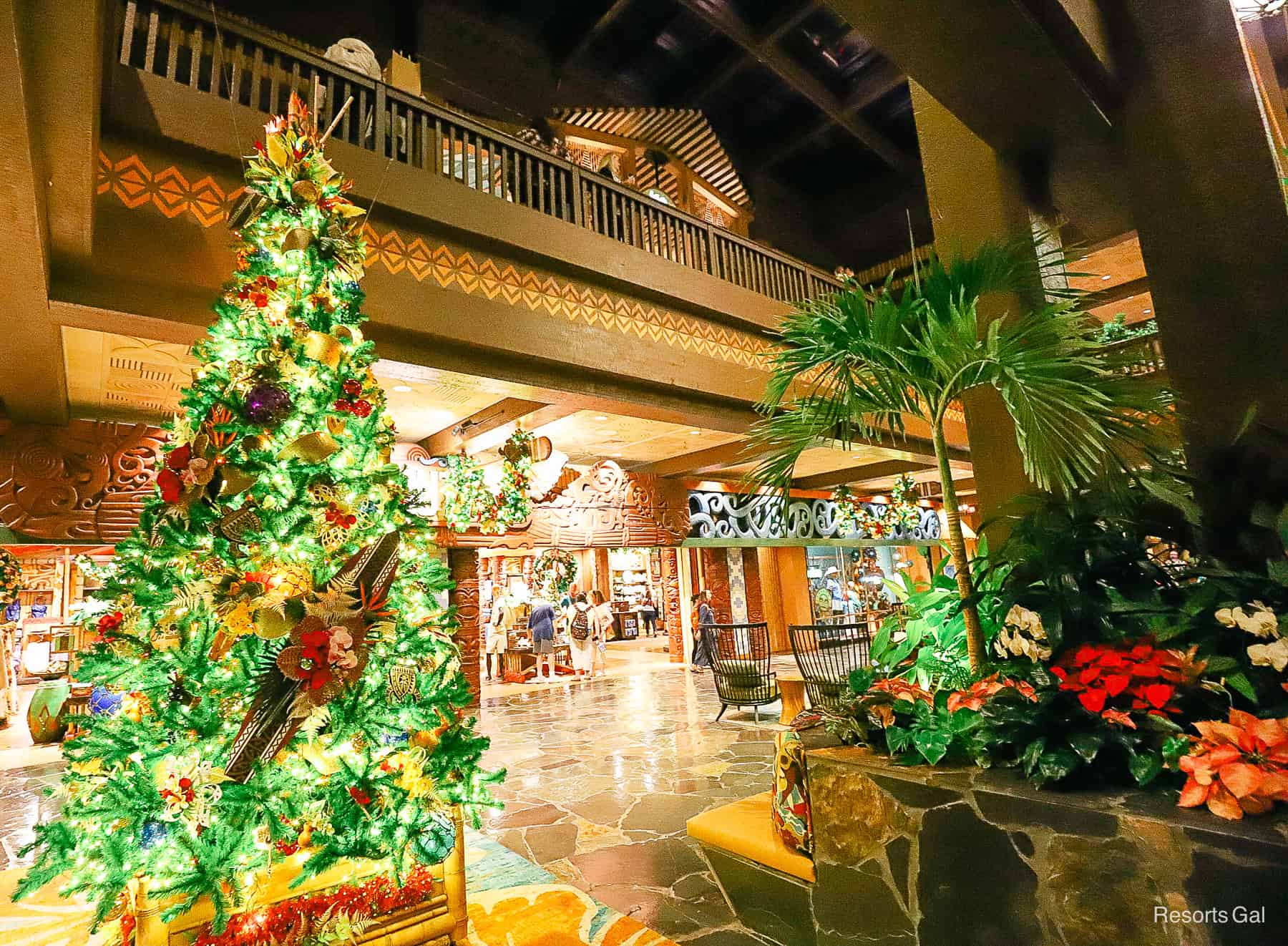 the tropical themed tree at Disney's Polynesian Village Resort 