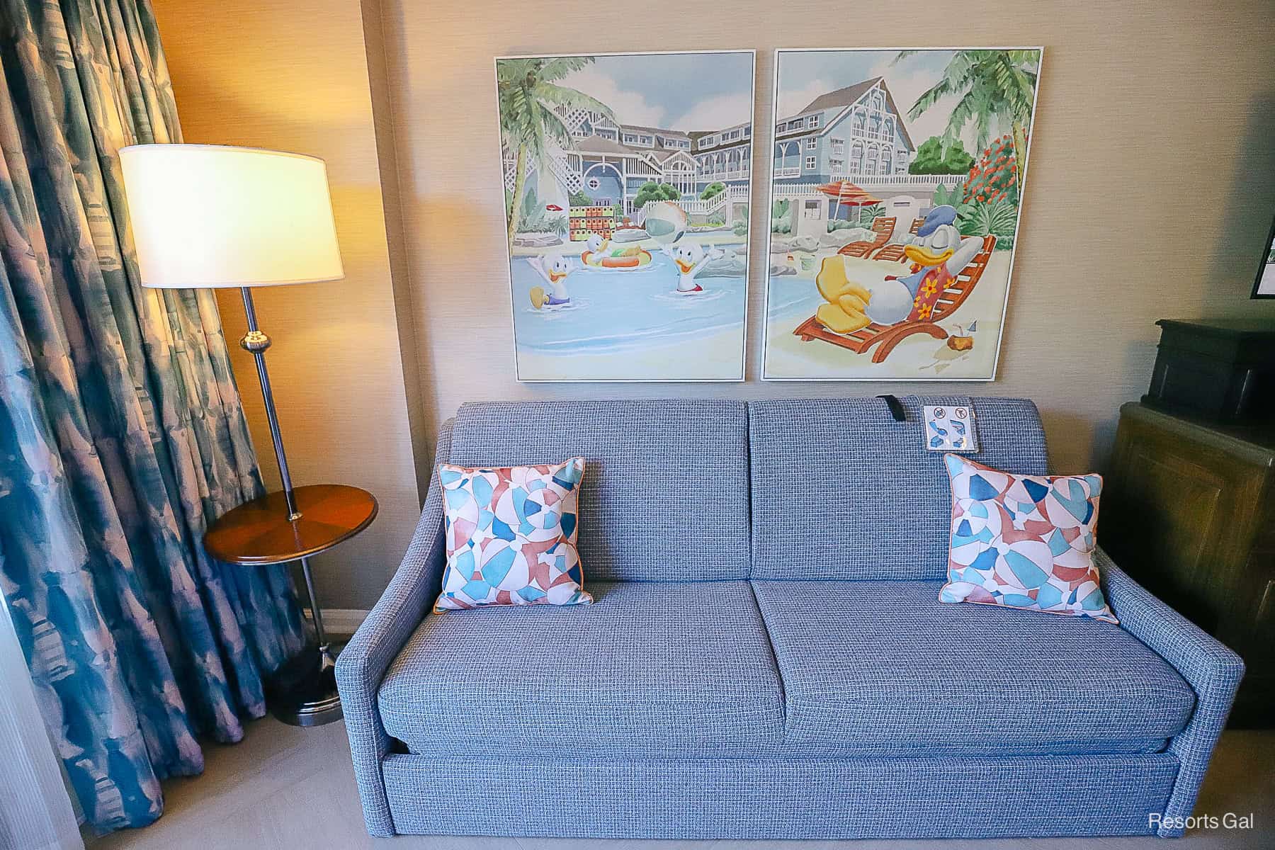 the sofa when it's not in use as a fold down bed