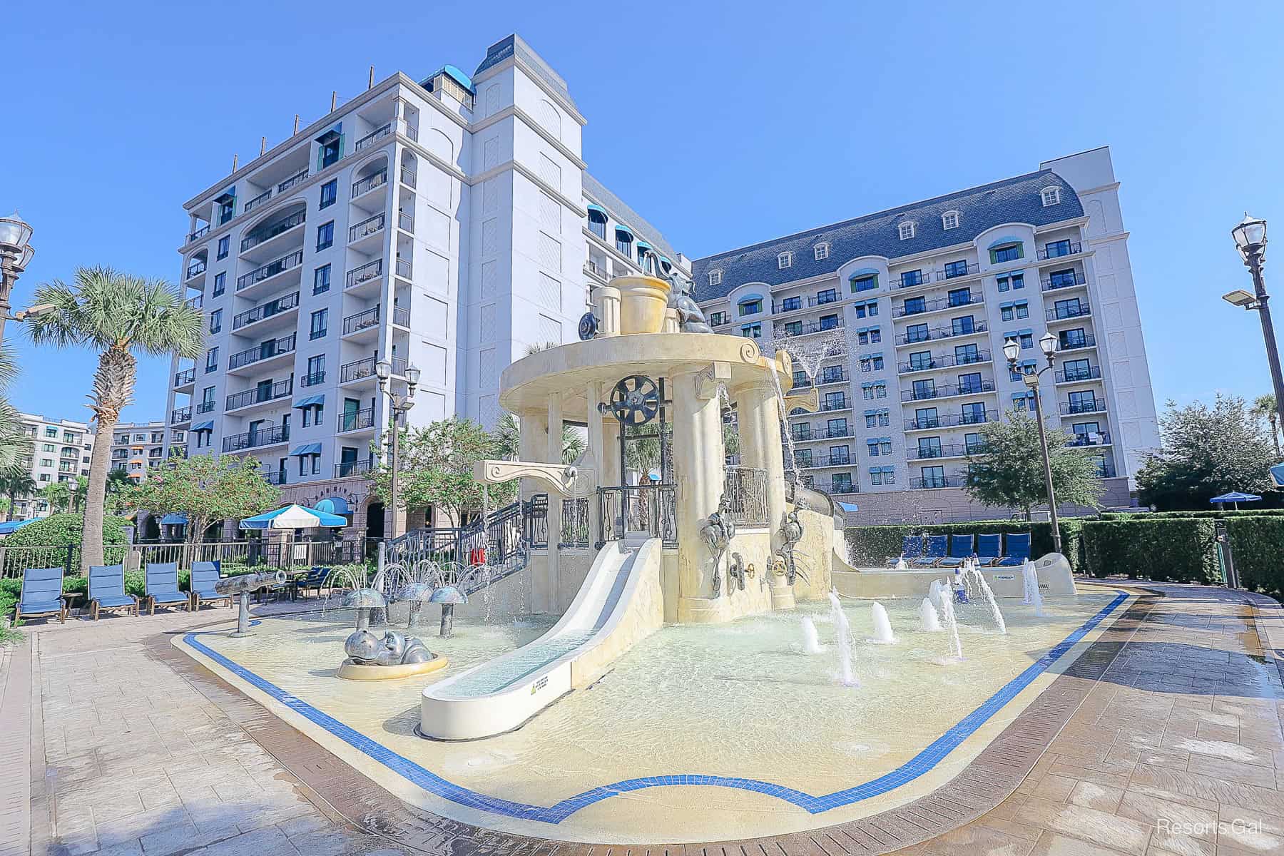 angle view of the aquatic play area at Disney's Riviera Resort 