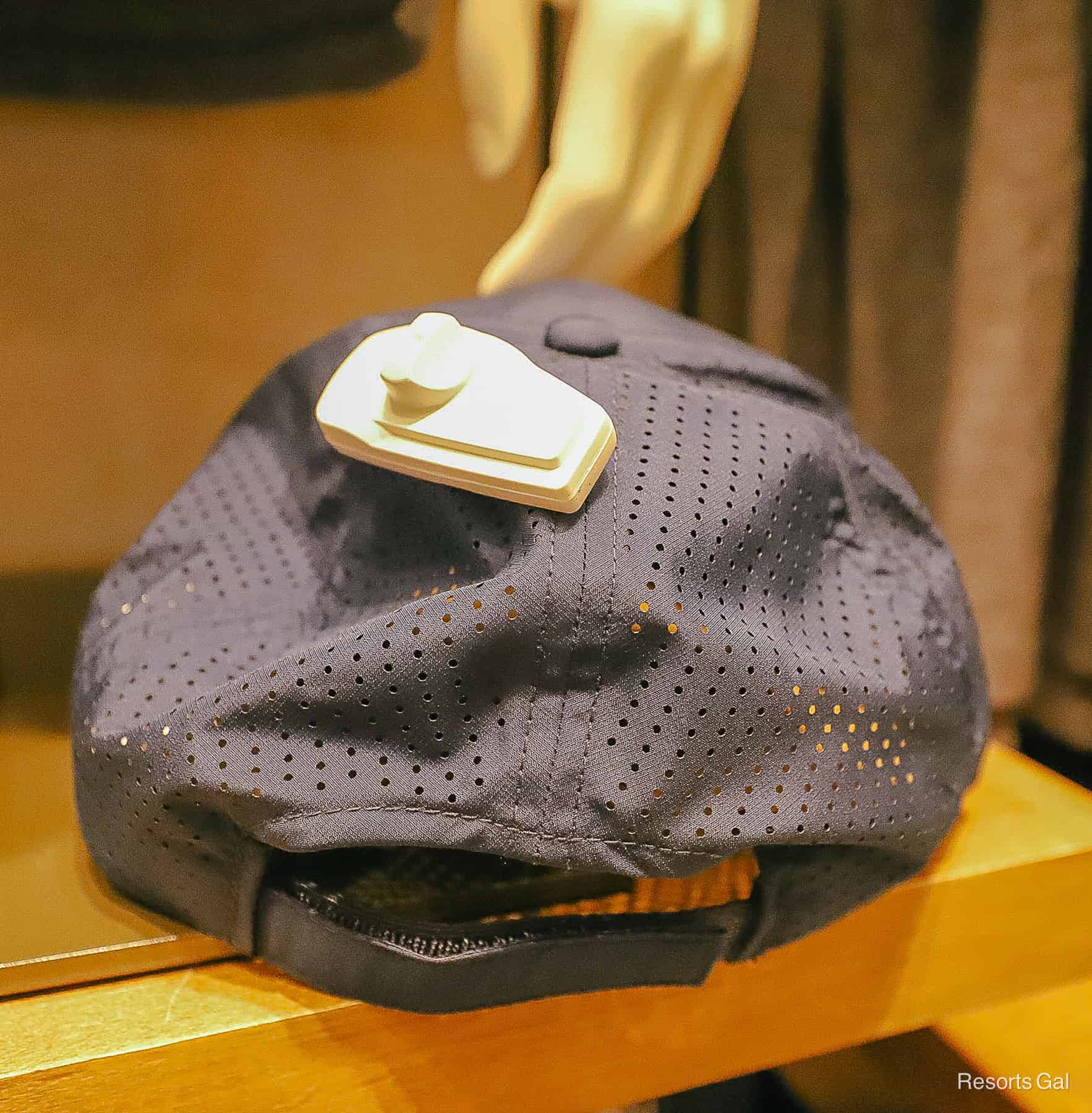 netting on the backside of the navy blue Riviera Resort baseball cap 