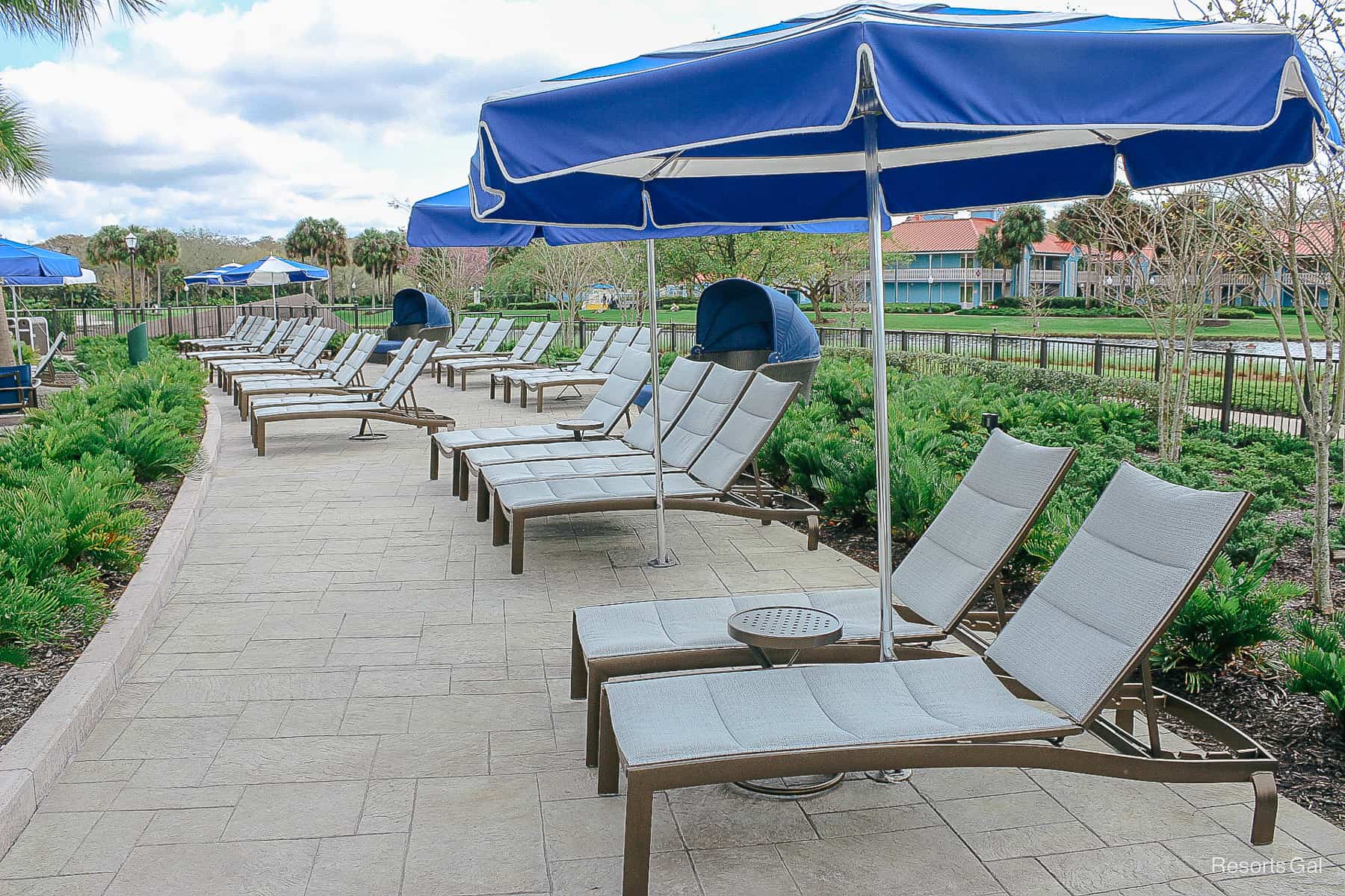One of the seating areas at the Riviera Pool 