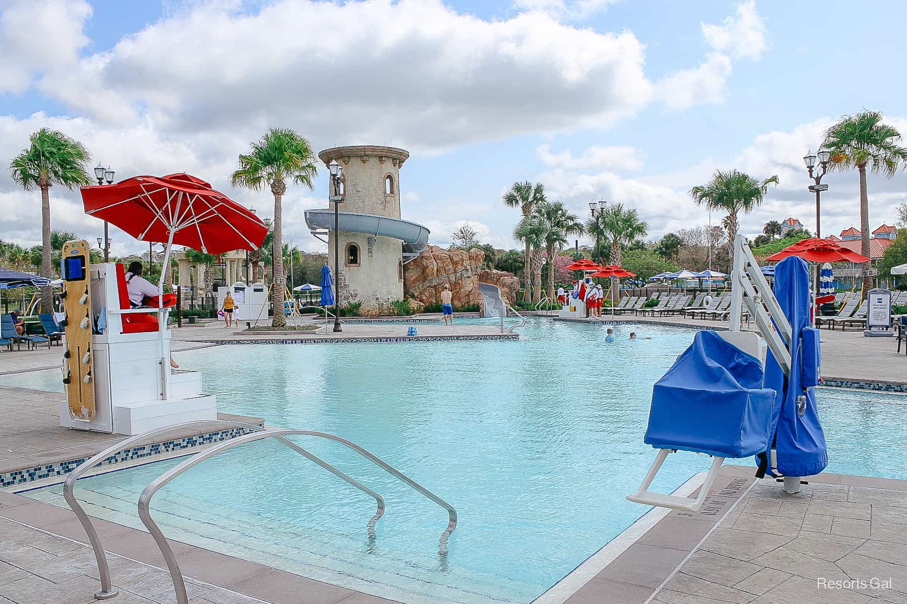 the Riviera Pool in the morning when it first opens 