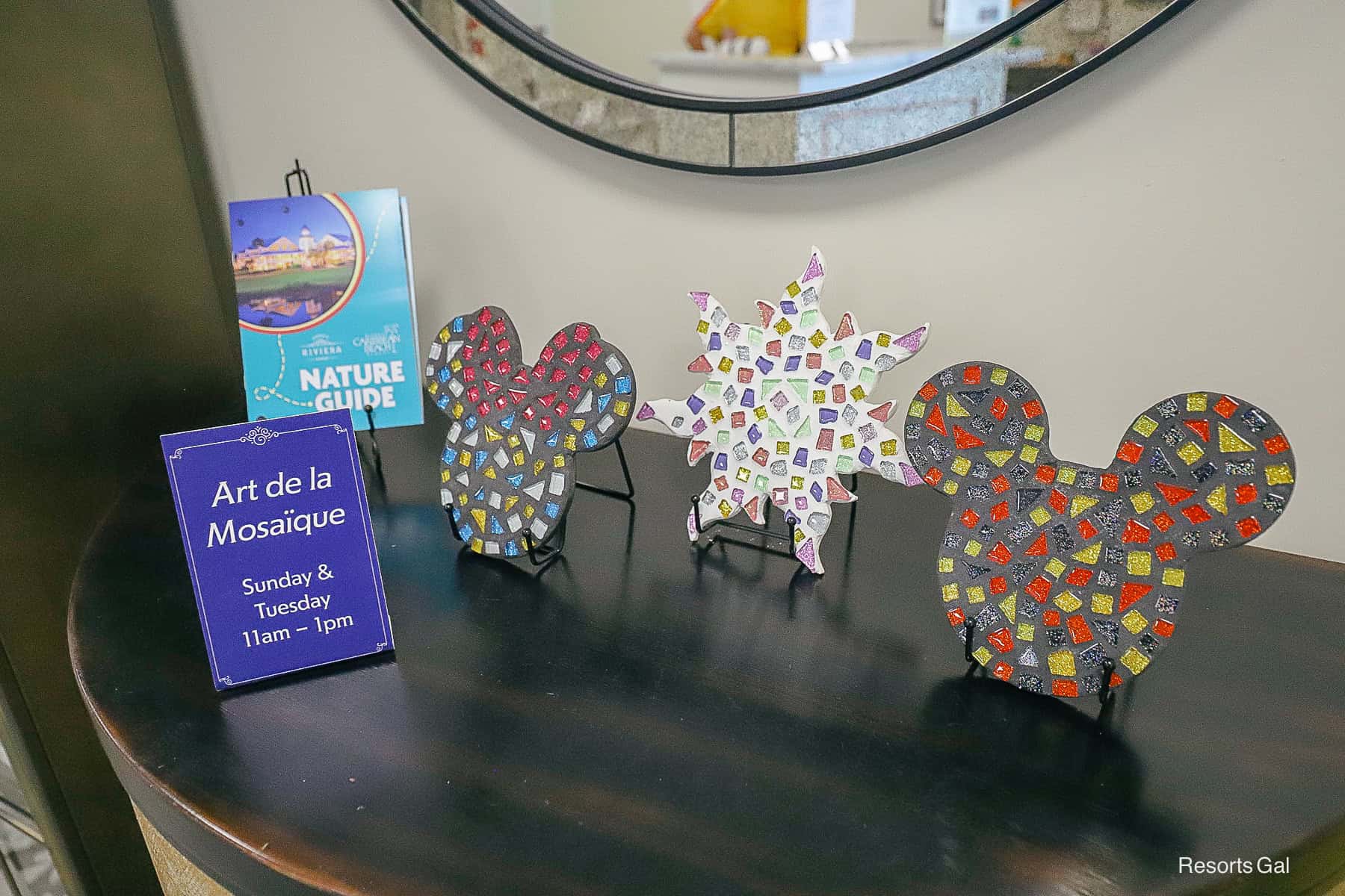 an example of three mosaics that guests can create at Disney's Riviera Resort