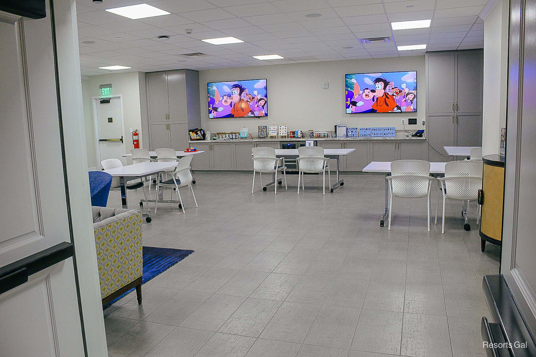the interior of the Eventi Room activity area at Disney's Riviera Resort
