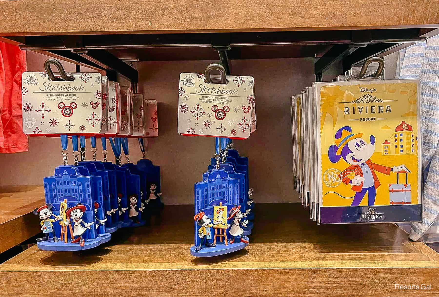 a Sketchbook ornament for Disney's Riviera Resort with Mickey and Minnie Mouse 