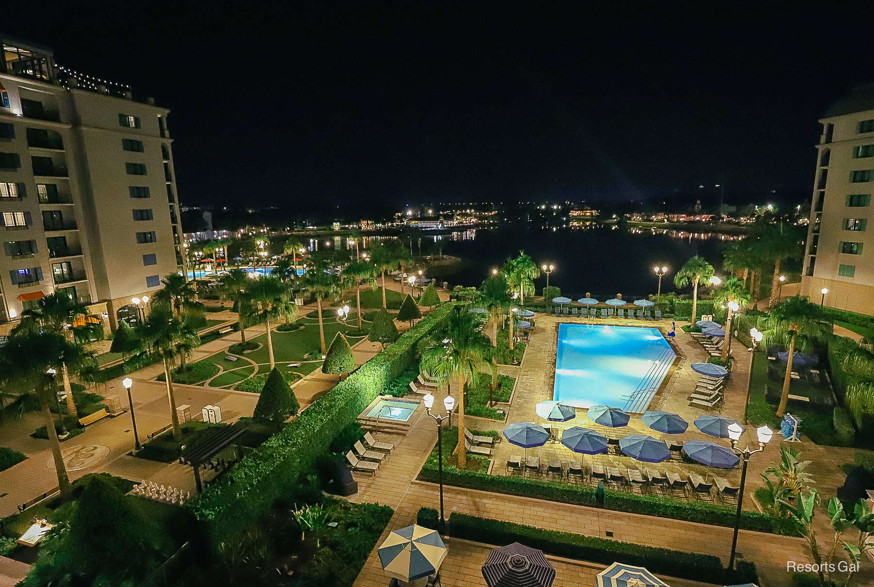 our view when we returned after dark