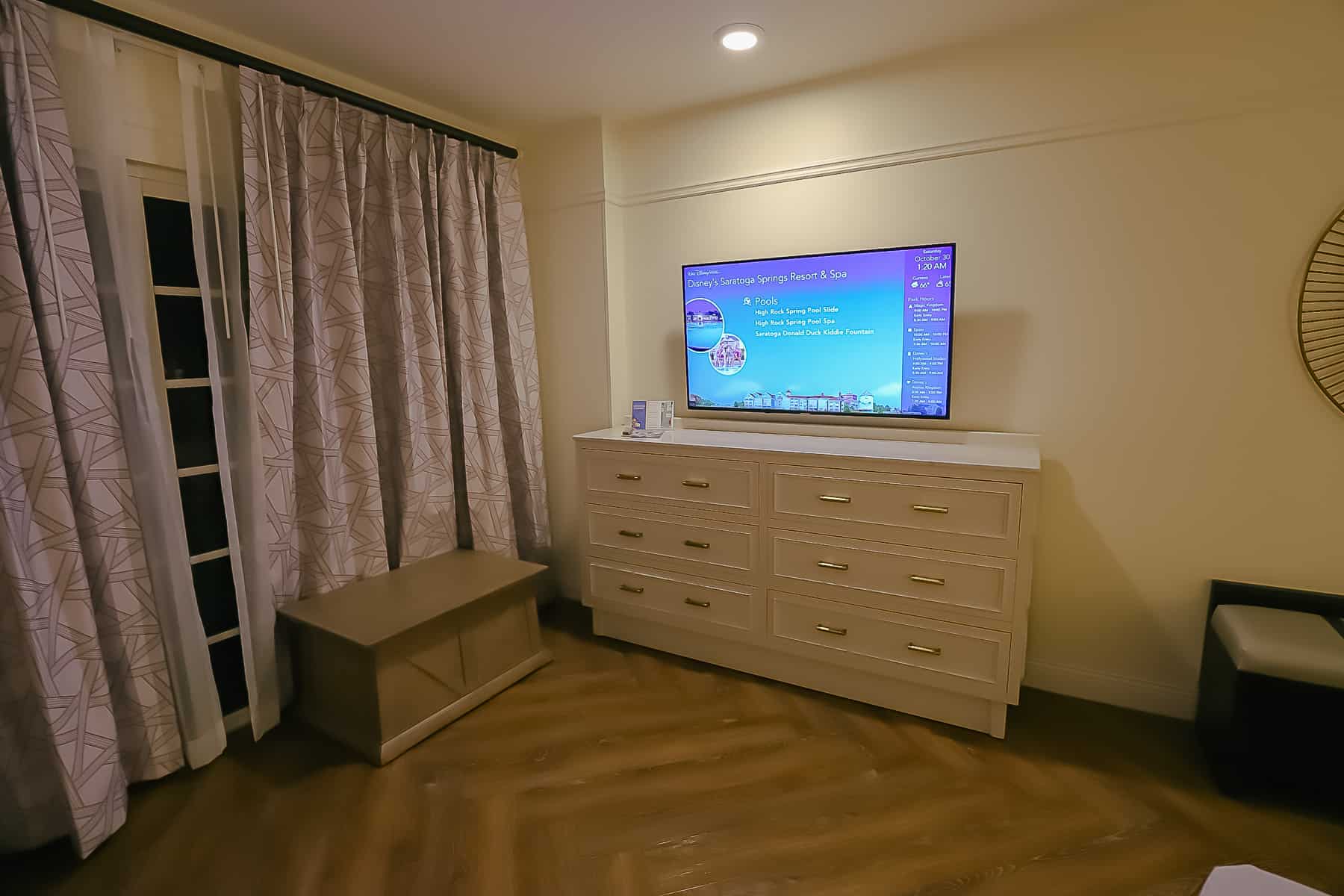 dresser and television