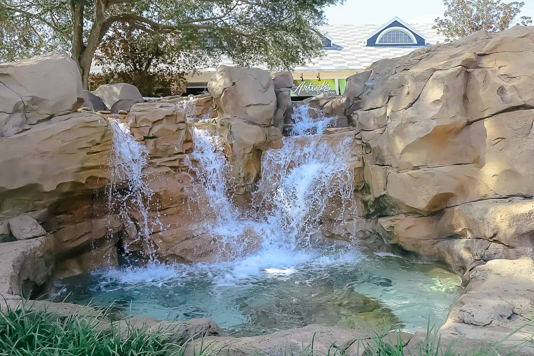 Waterfall feature at High Rock Springs Pool 