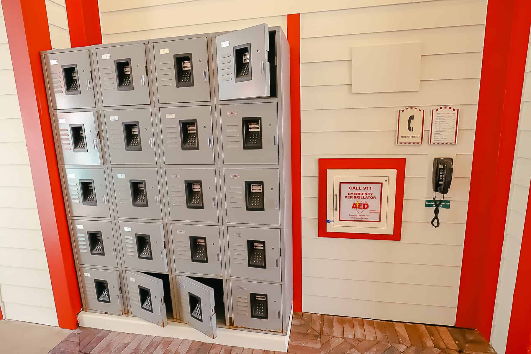 lockers at the pool at Saratoga Springs Disney