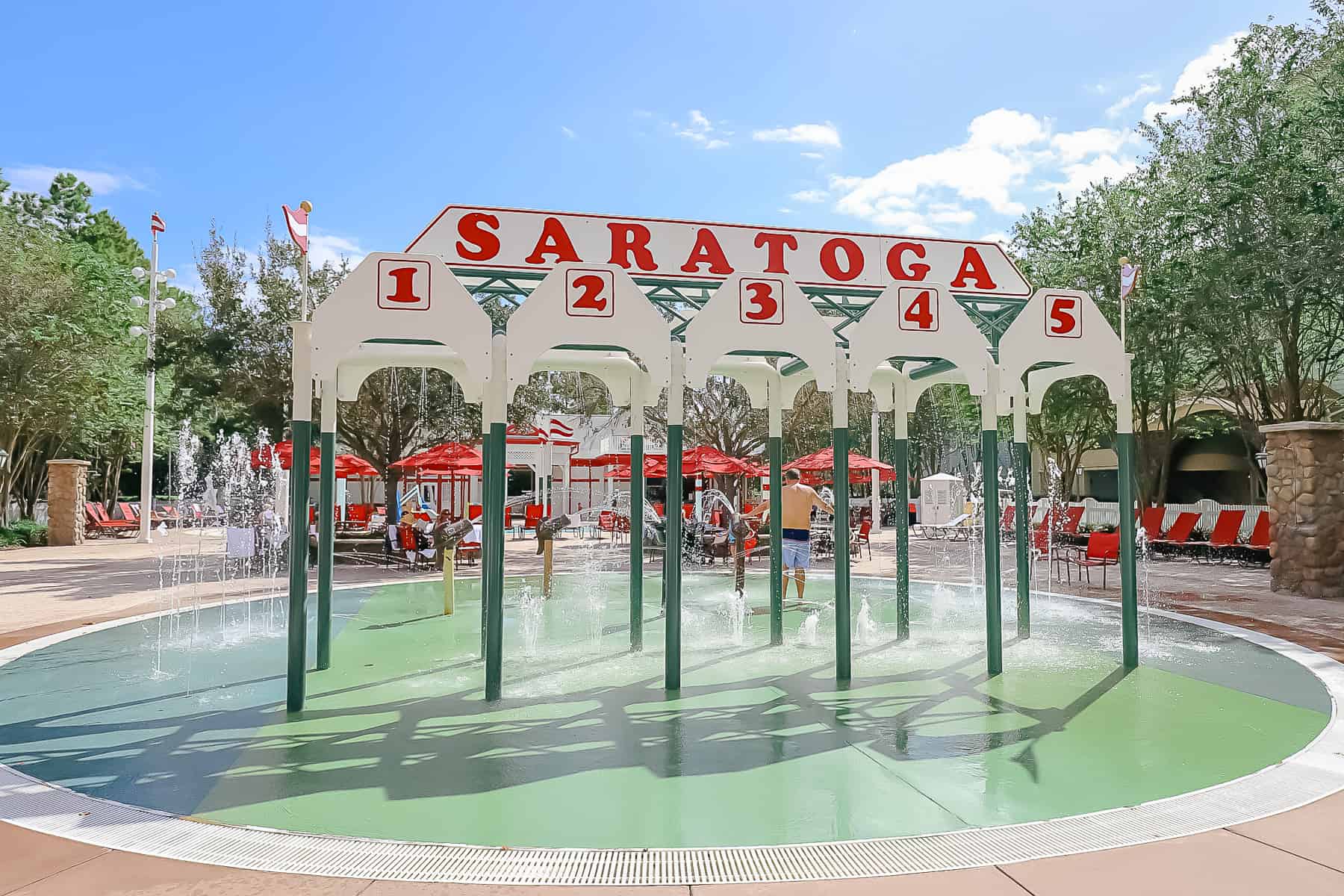 splash pad at the Grandstand Pool at Saratoga Springs 