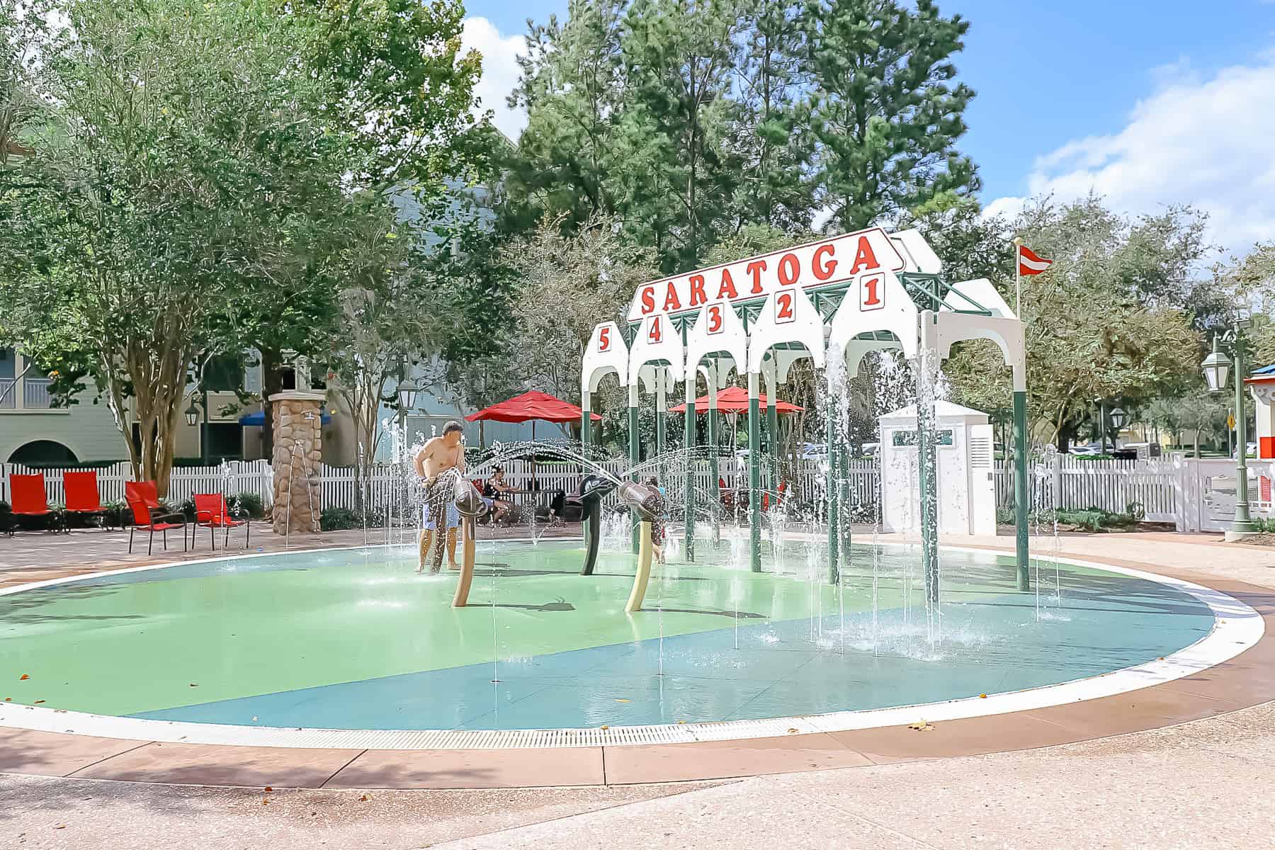 a water splash pad area at the Grandstand