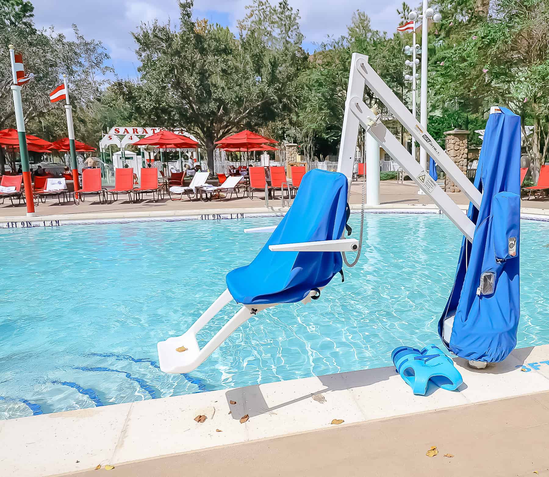 A mobility life is available at every pool at Disney's Saratoga Springs. 