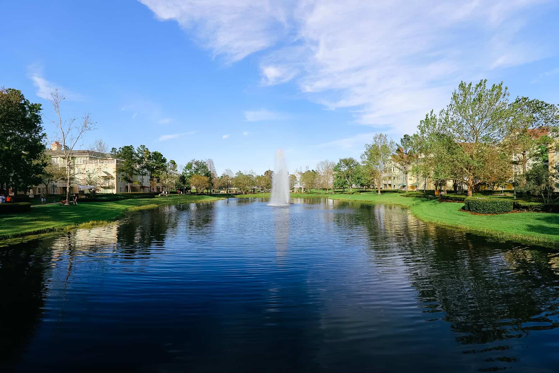 water feature in lake at Disney's Saratoga Springs Resort 