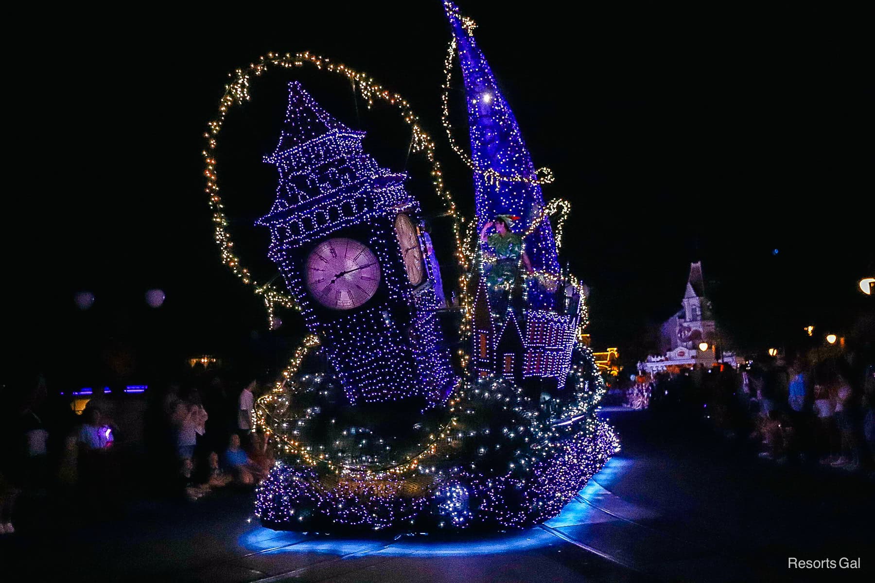 Big Ben and England at night float with Peter Pan and Wendy 
