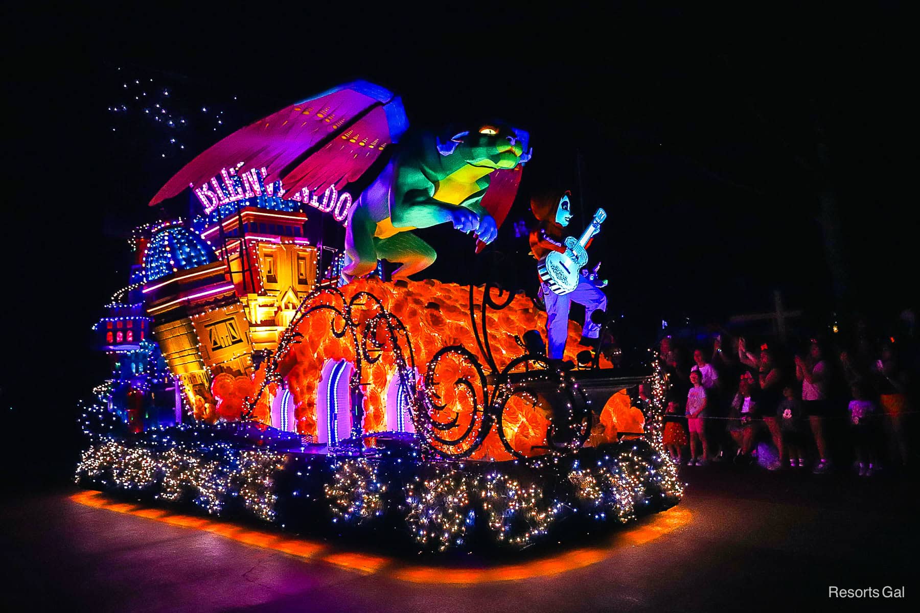 Coco float in the Disney Starlight Dream the Night Away Parade 
