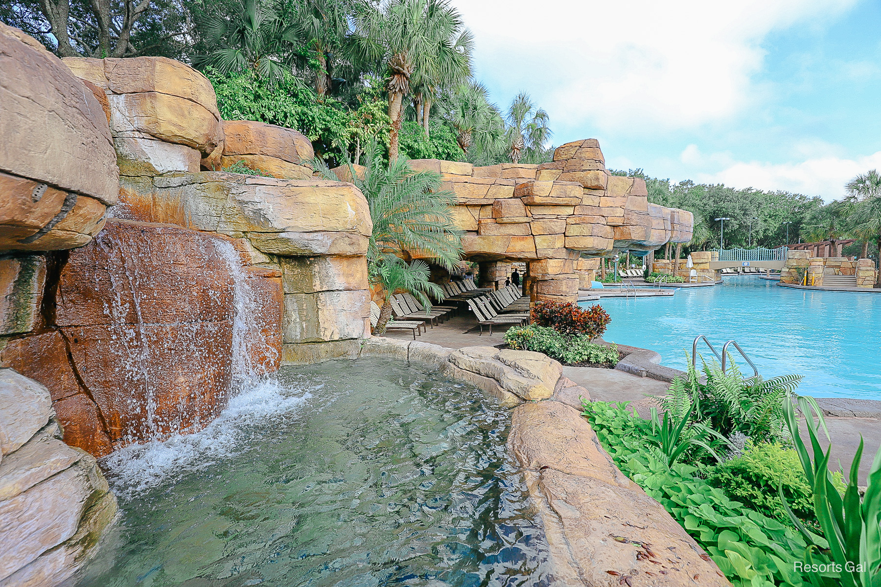 scenic waterfall feature with pool 