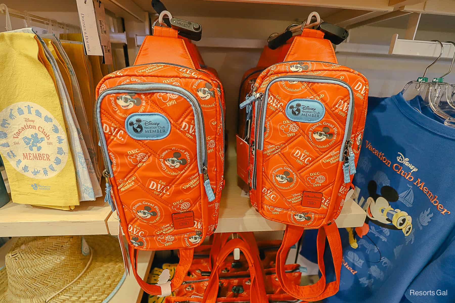 orange with blue trim Lug bag for Disney Vacation Club members