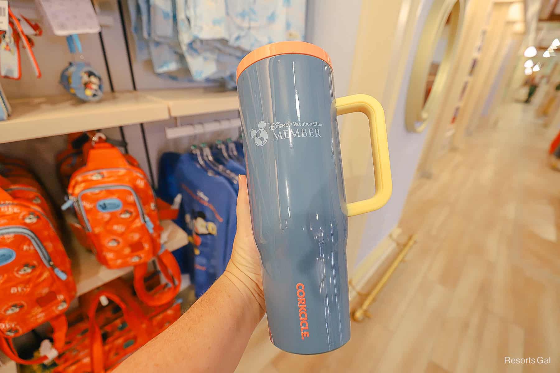 the back of the tumbler with the DVC Member logo