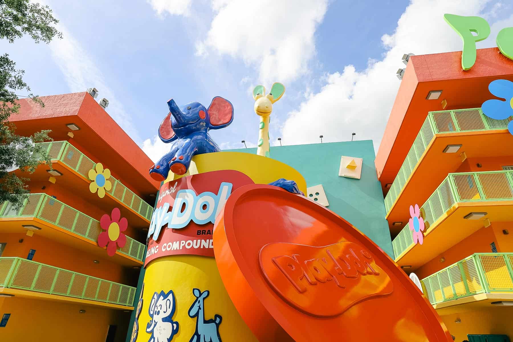 giant elephant and in a faux Play-Doh cup at Disney's Pop Century Resort 