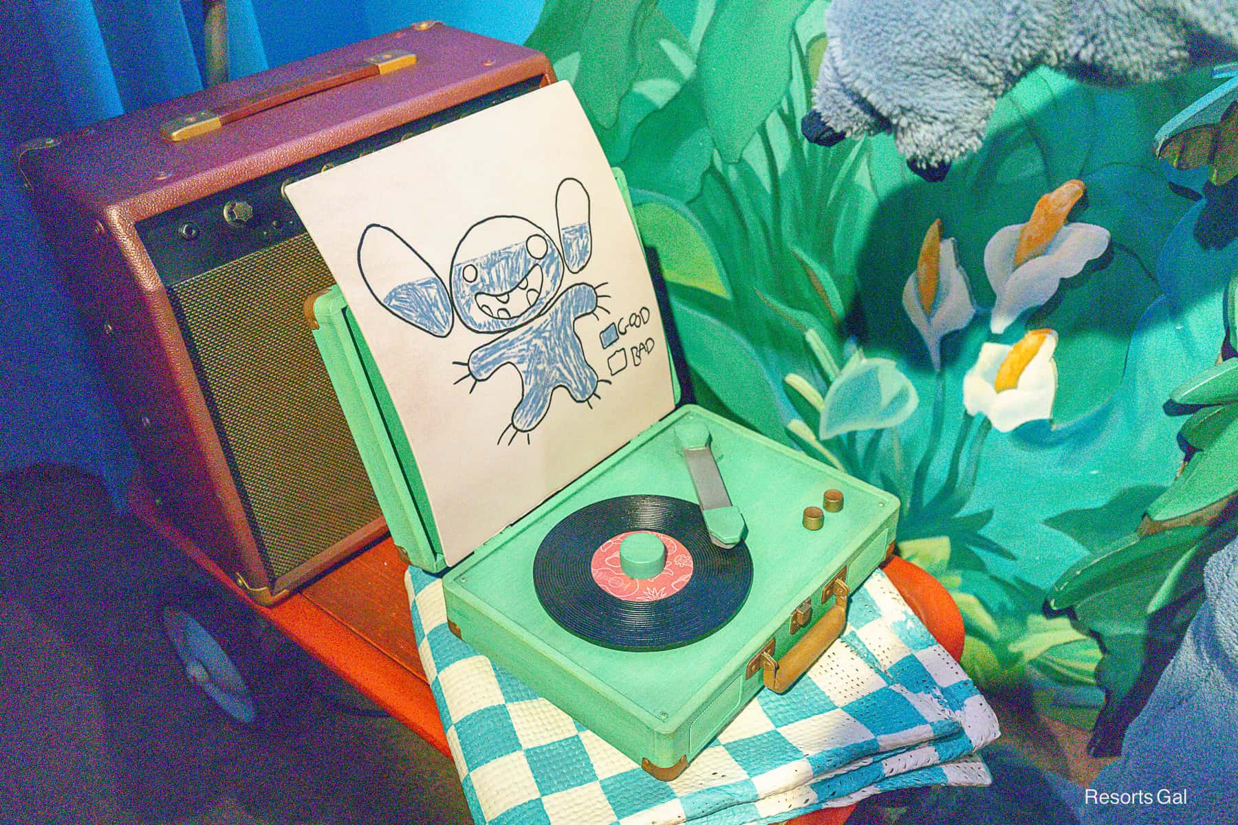 Lilo's record player prop in the Disney Visa Stitch Meet-and-Greet