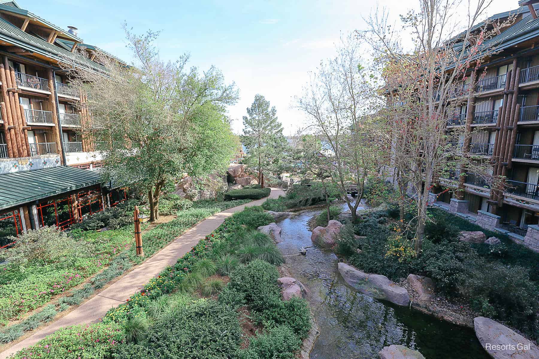 a view of the resort's exterior from the upper floor 