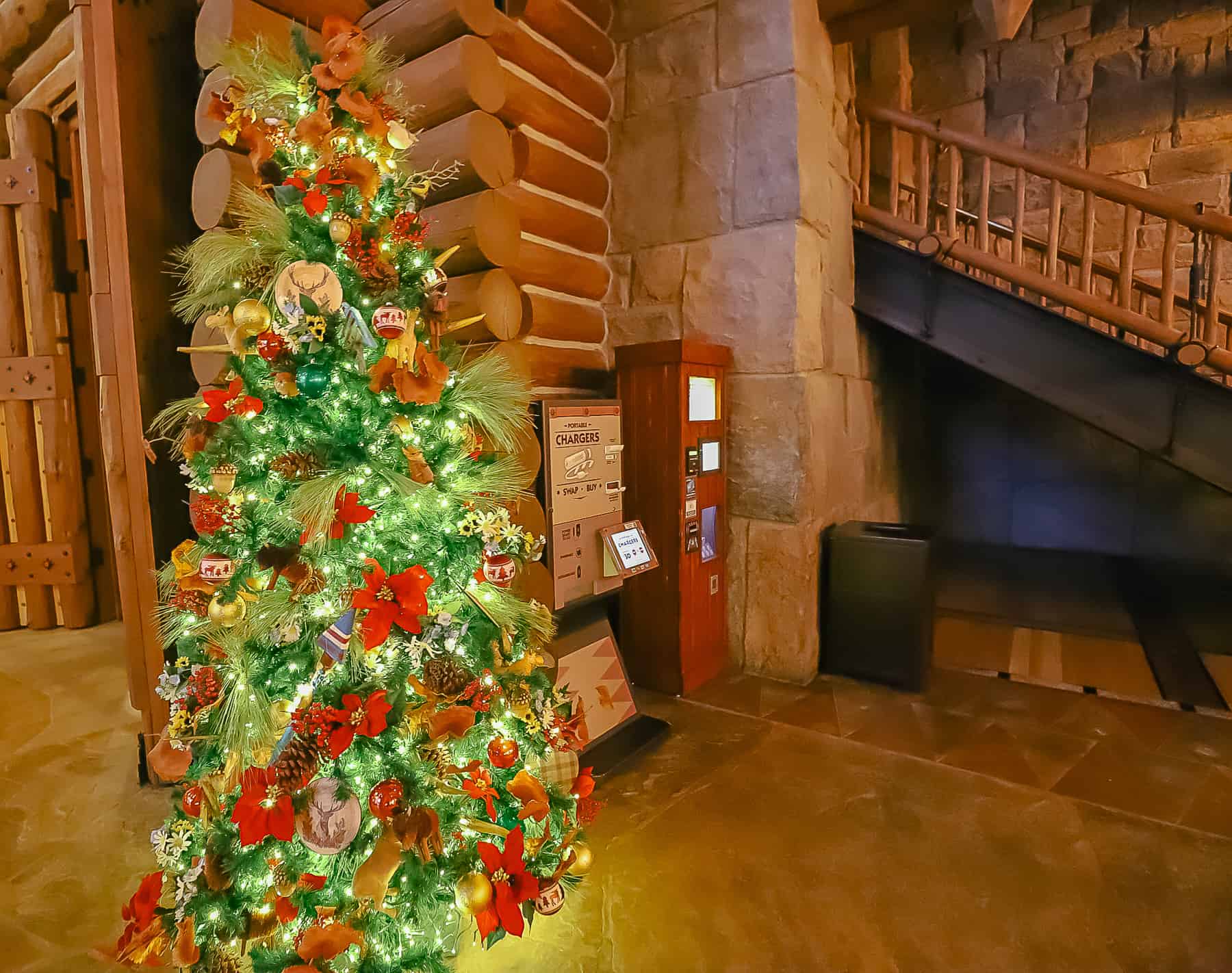 miniature tree during Christmas at Disney's Wilderness Lodge 