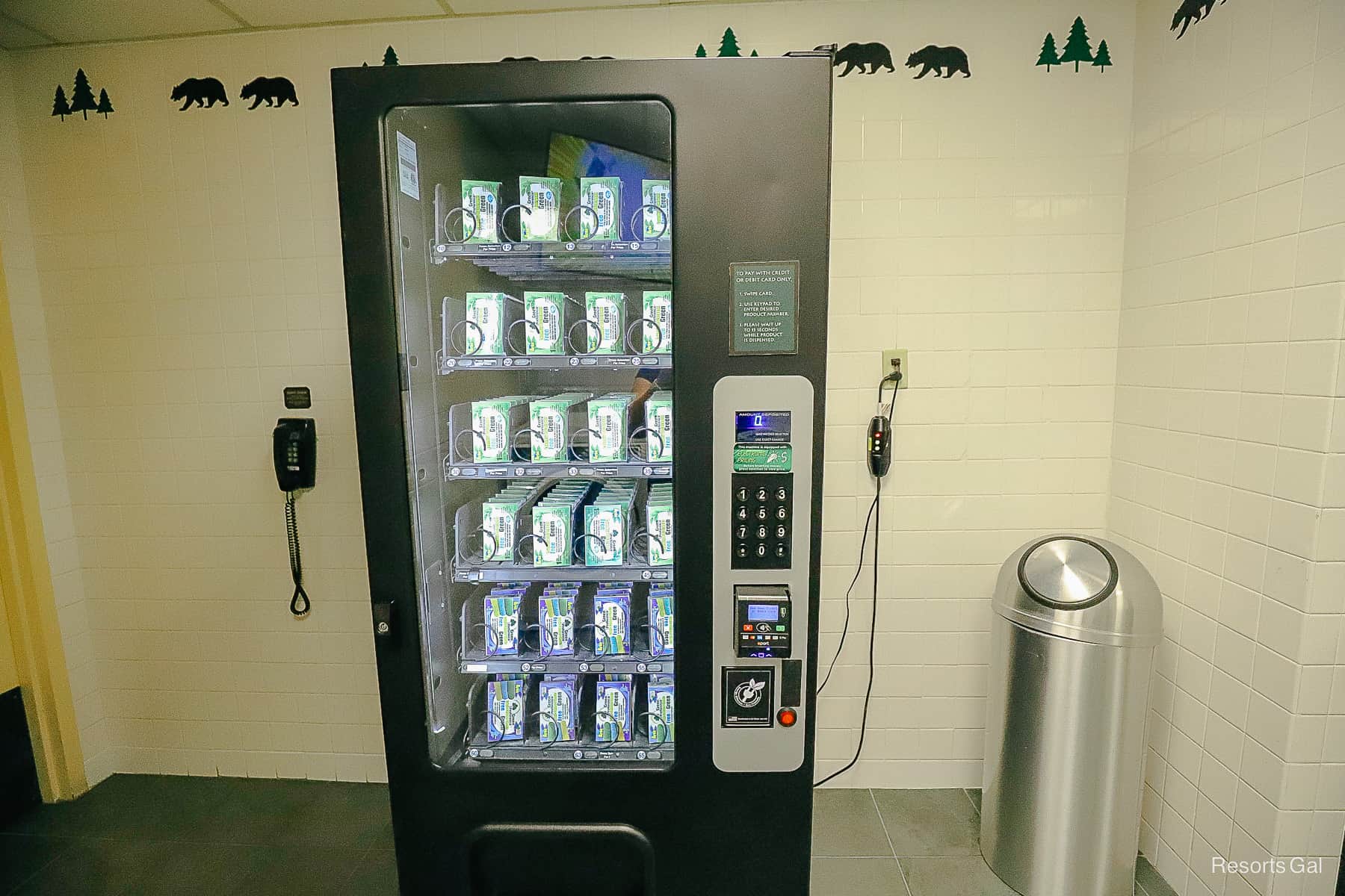 a vending machine with boxes of detergent in the Wilderness Lodge 