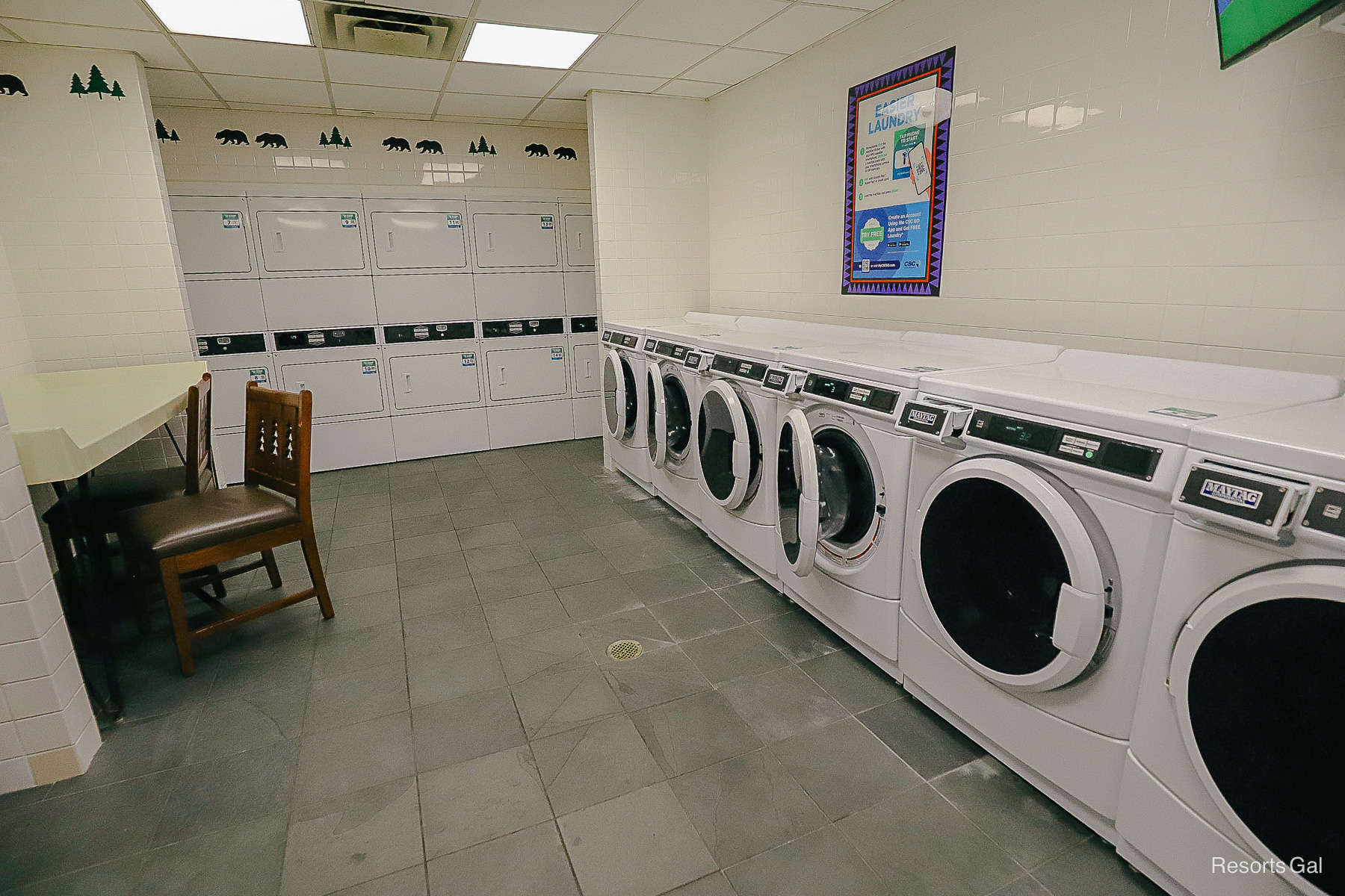 the interior of the laundry room in Disney's Wilderness Lodge 