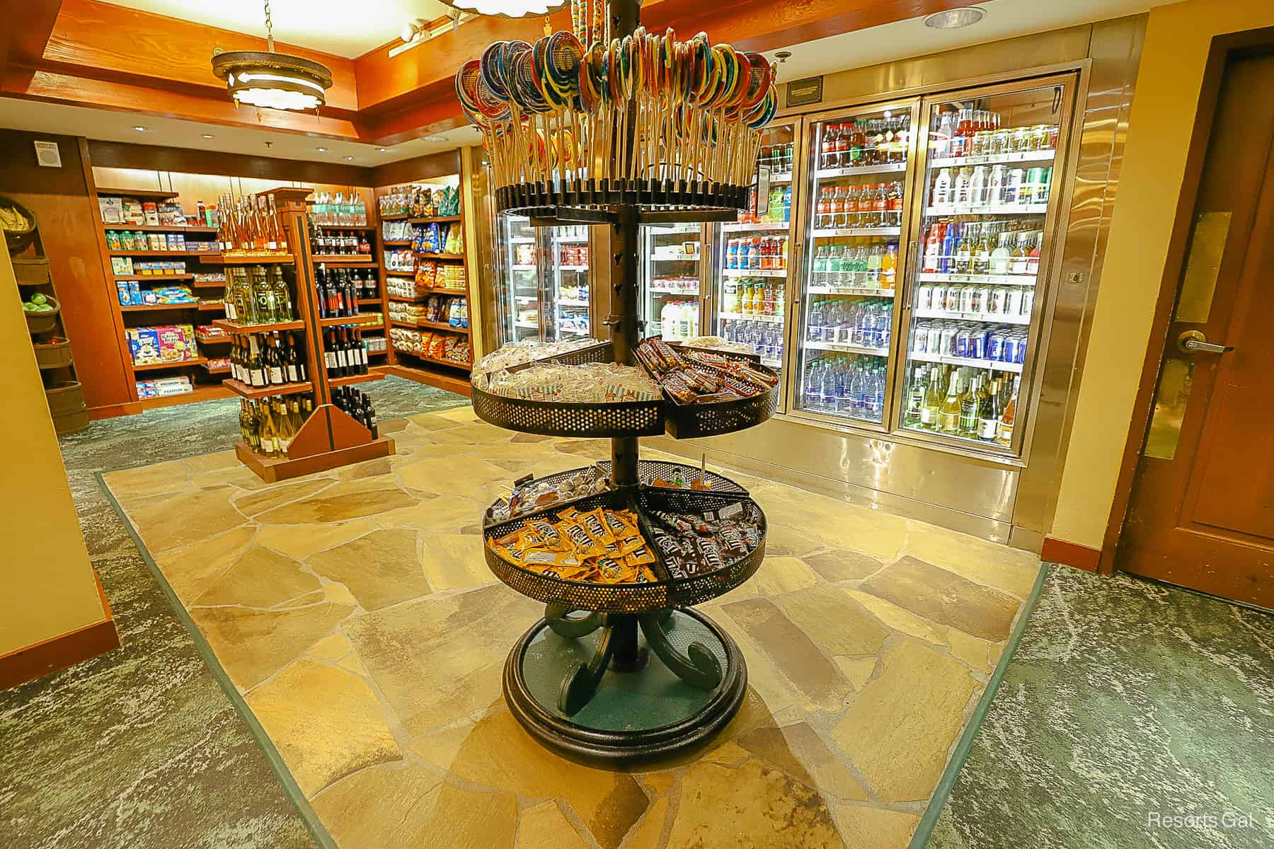 the grocery section in the gift shop of Disney's Wilderness Lodge 