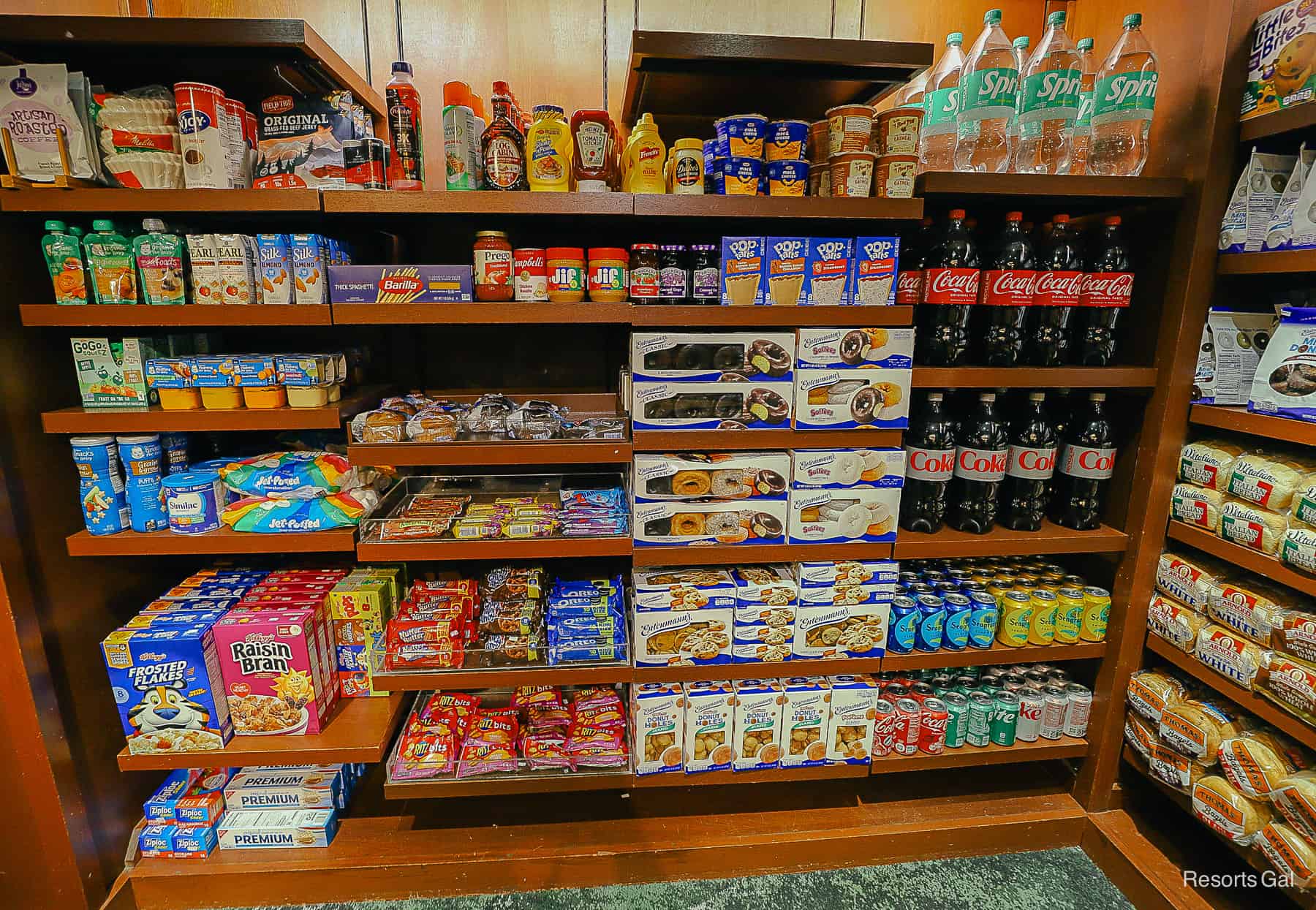 items like Entemann's branded pastries, soda, cereal, crackers, etc. 