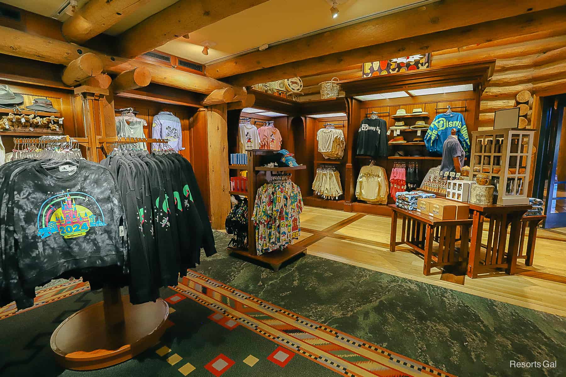 the interior layout of a part of the Wilderness Lodge's gift shop 