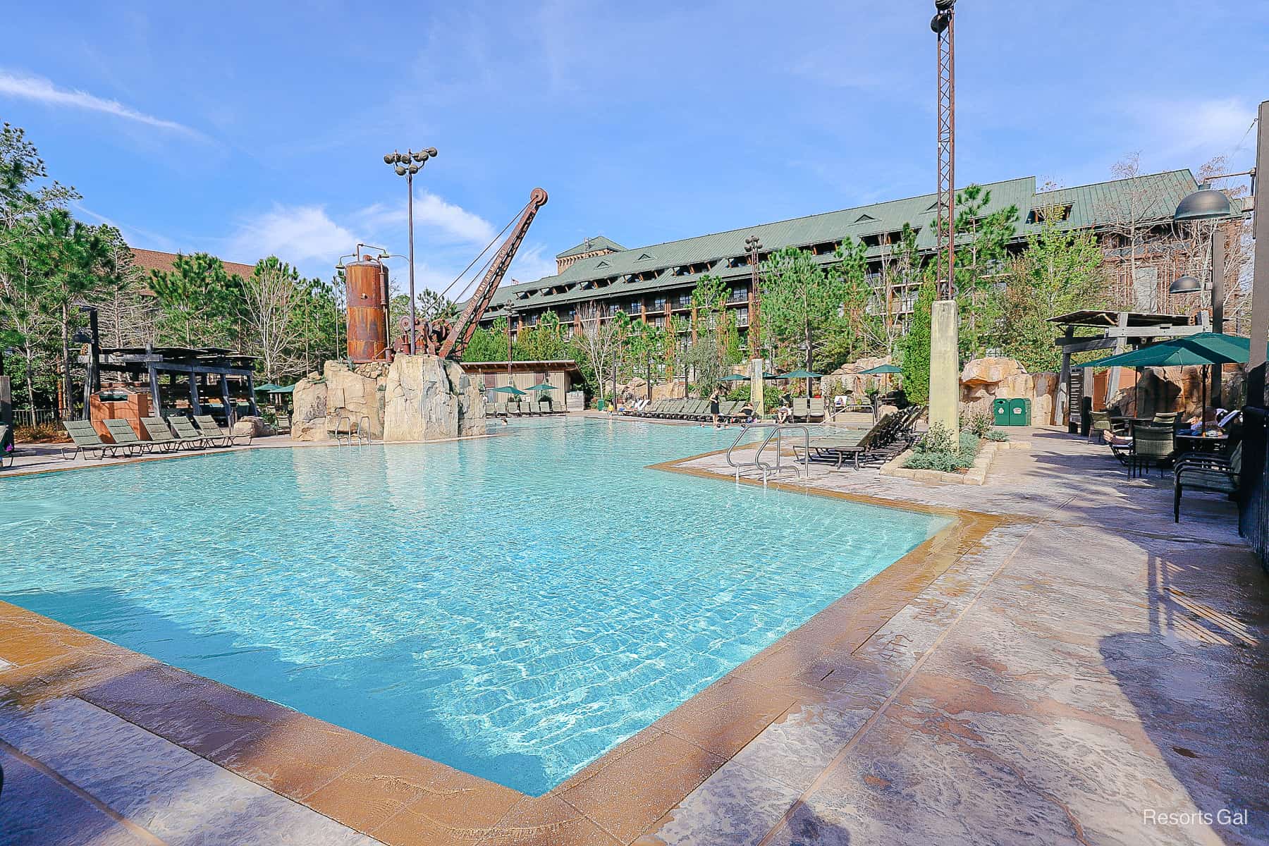 an overall view of the villas pool at Disney's Wilderness Lodge 