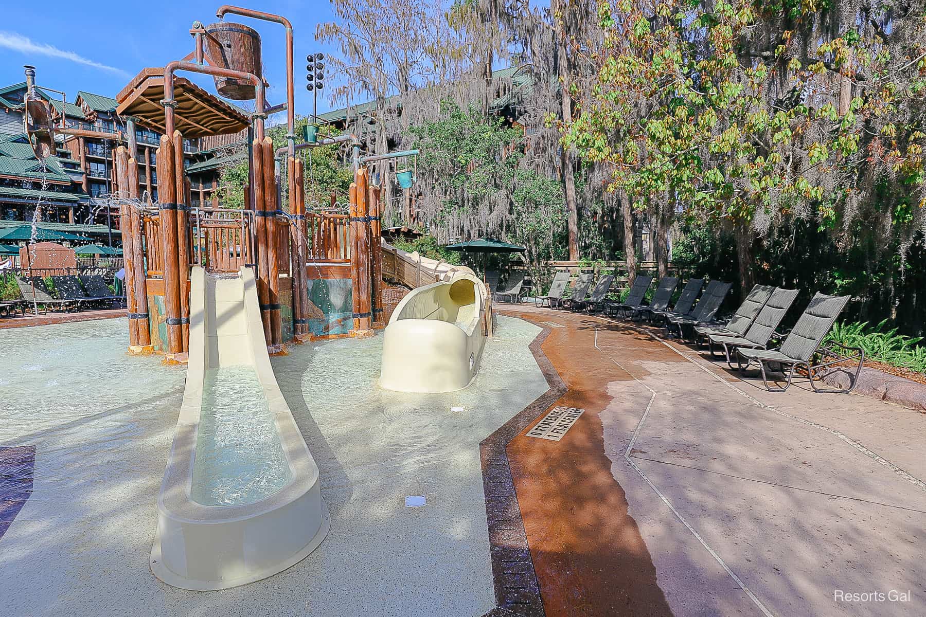 the play area has two small slides 
