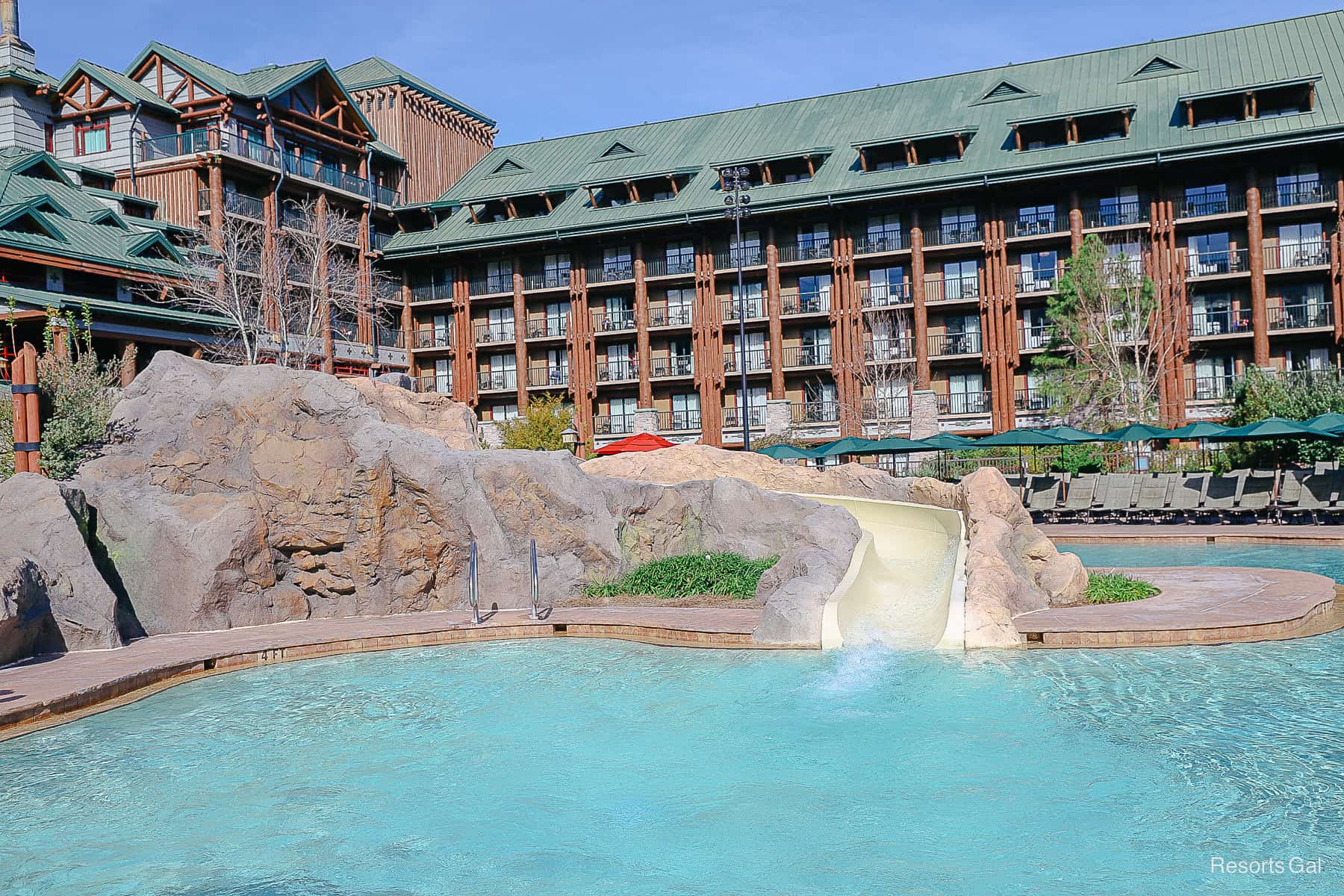 the waterslide at the Copper Creek Springs Pool 