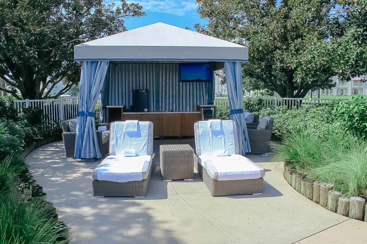 a cabana at Disney's Beach Club Resort
