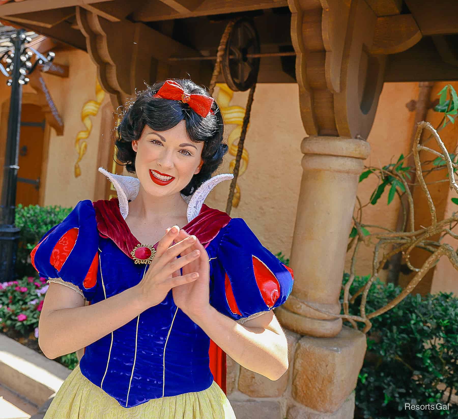 Snow White at her wishing well. 
