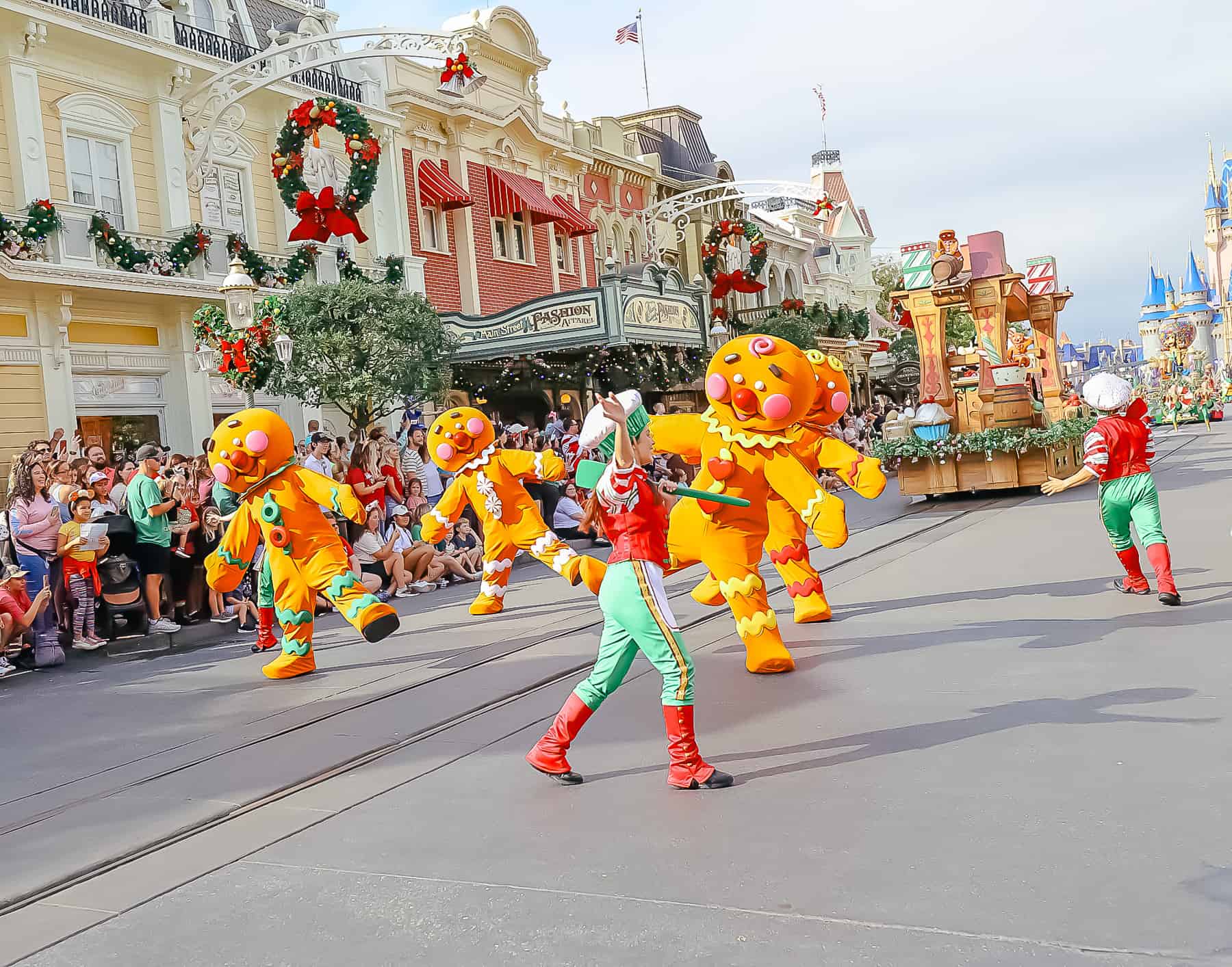 Dances dressed as gingerbread men.