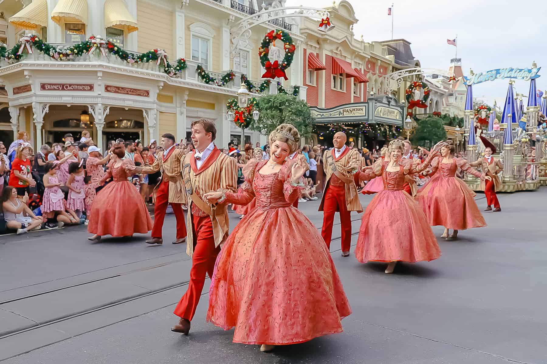 Dancers pose for the camera during the parade. 