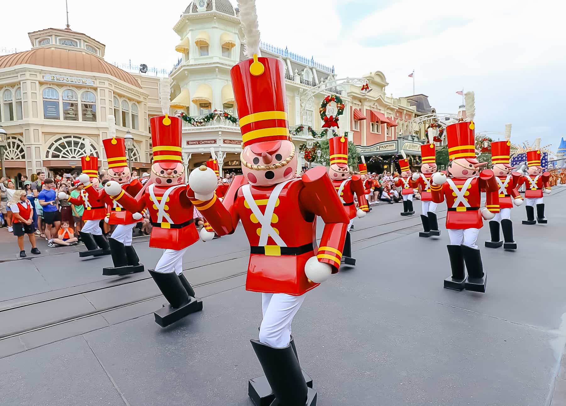 Toy Soldiers marching the parade route. 