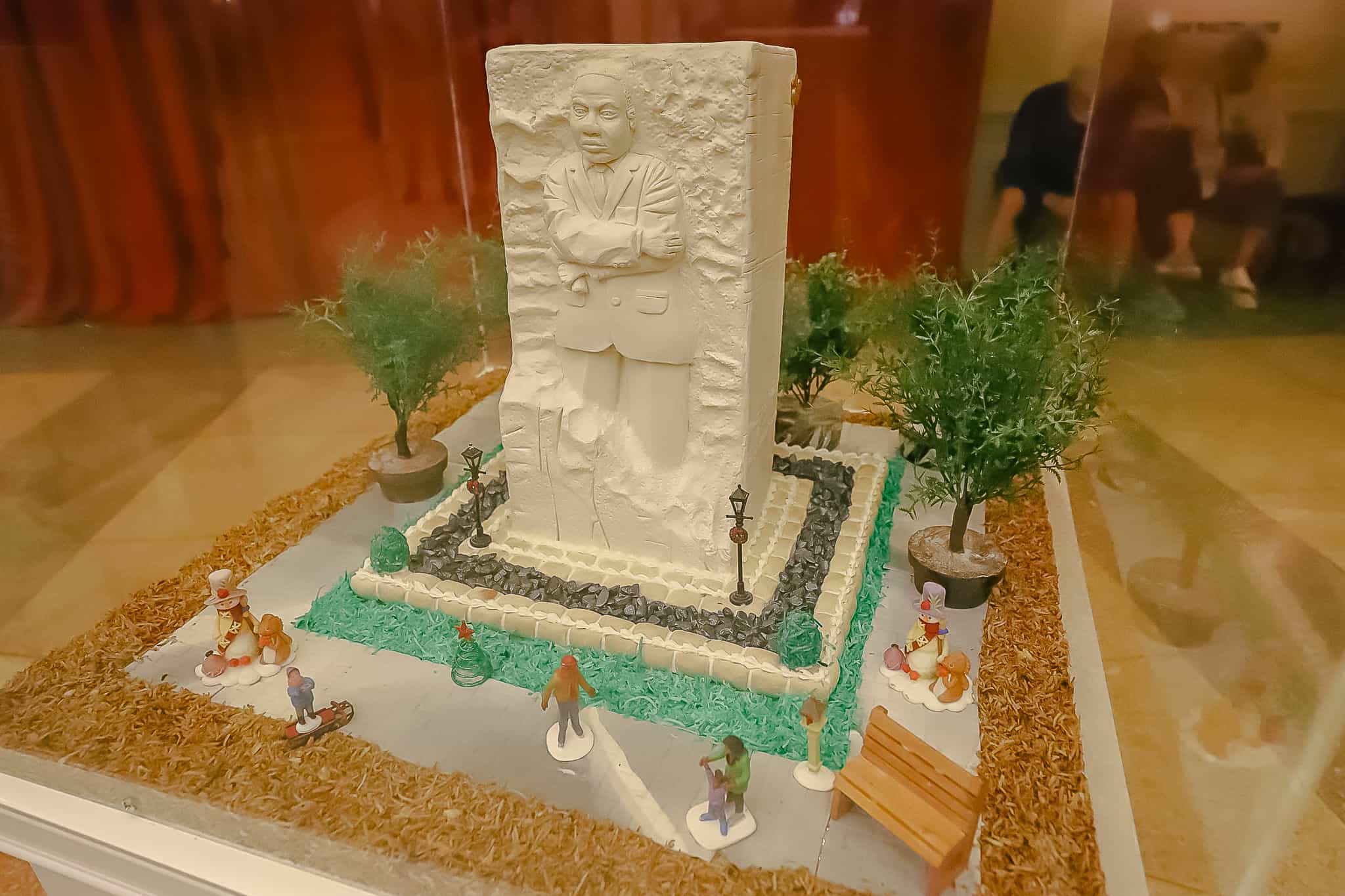 Epcot's 2023 gingerbread display that's modeled after the Martin Luther King Jr. Memorial. 