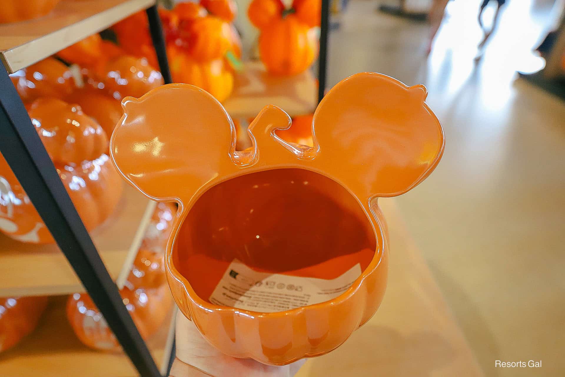 back of the ceramic pumpkin candy dish