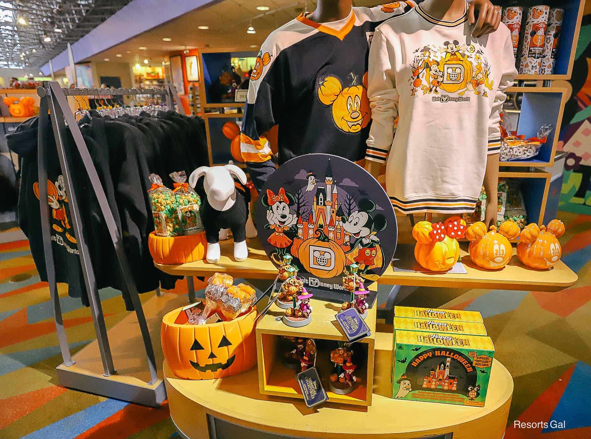 a display of 2026 Halloween merchandise at a gift shop at Disney World